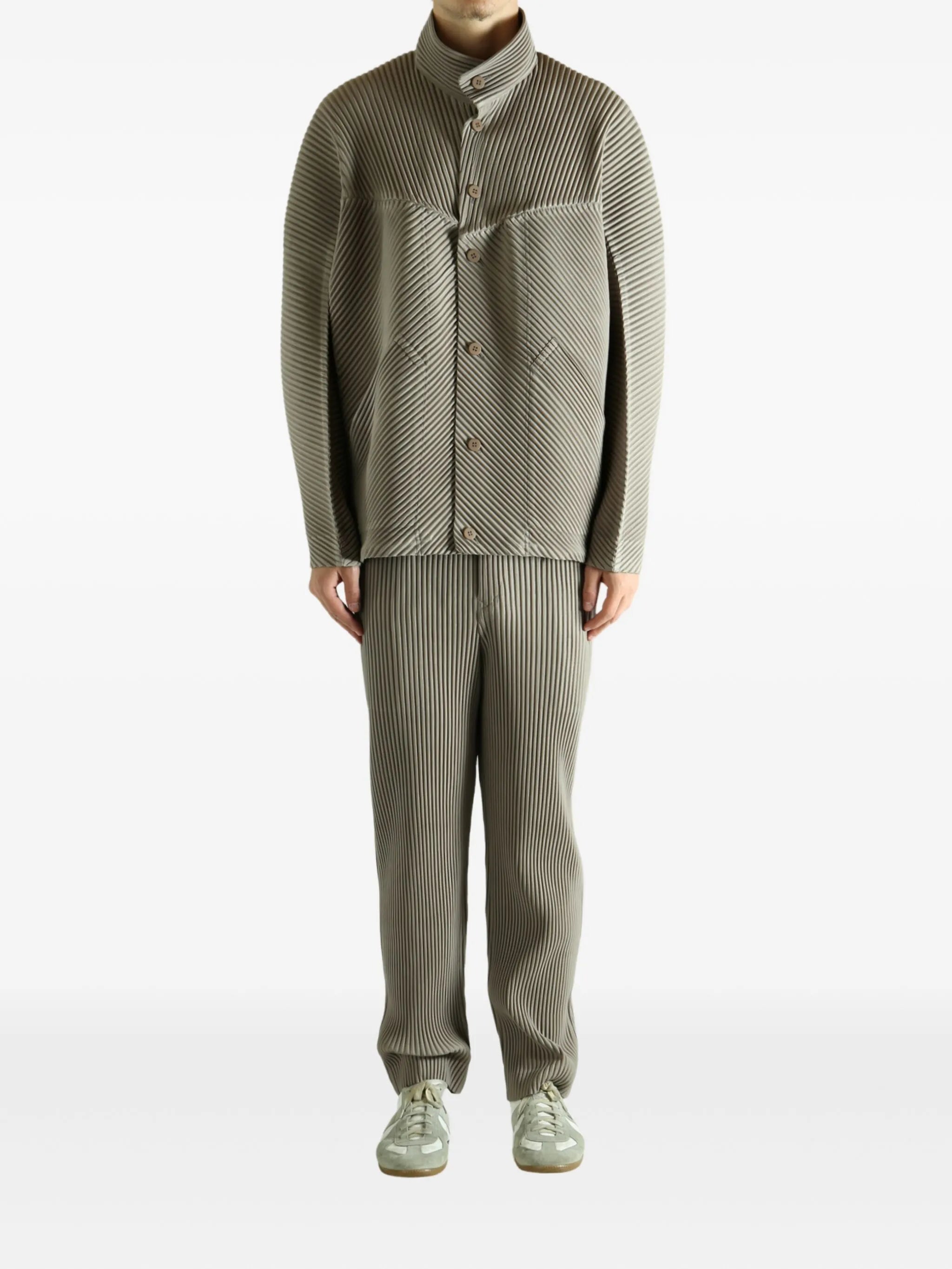 pleated shirt jacket