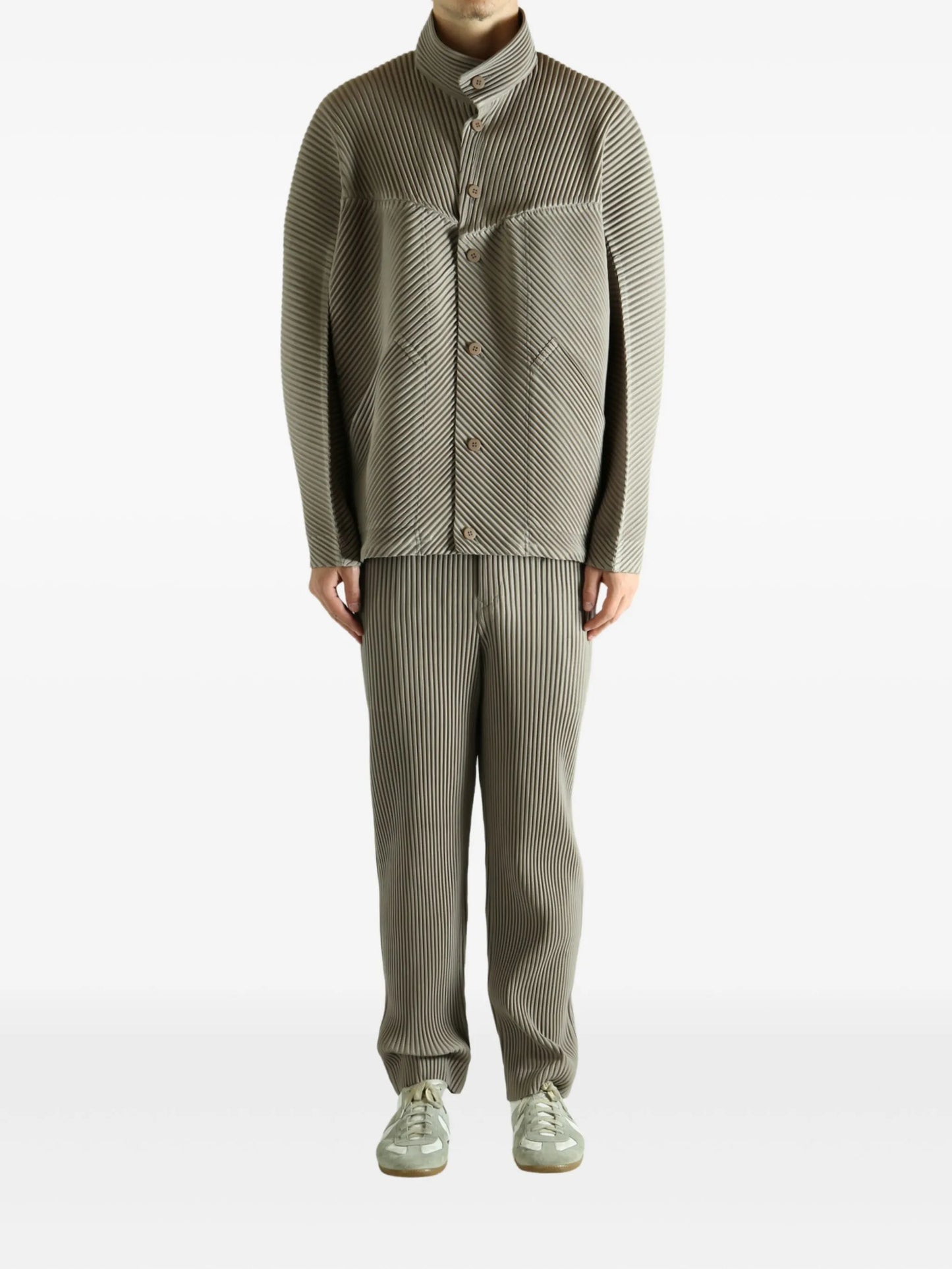 pleated shirt jacket