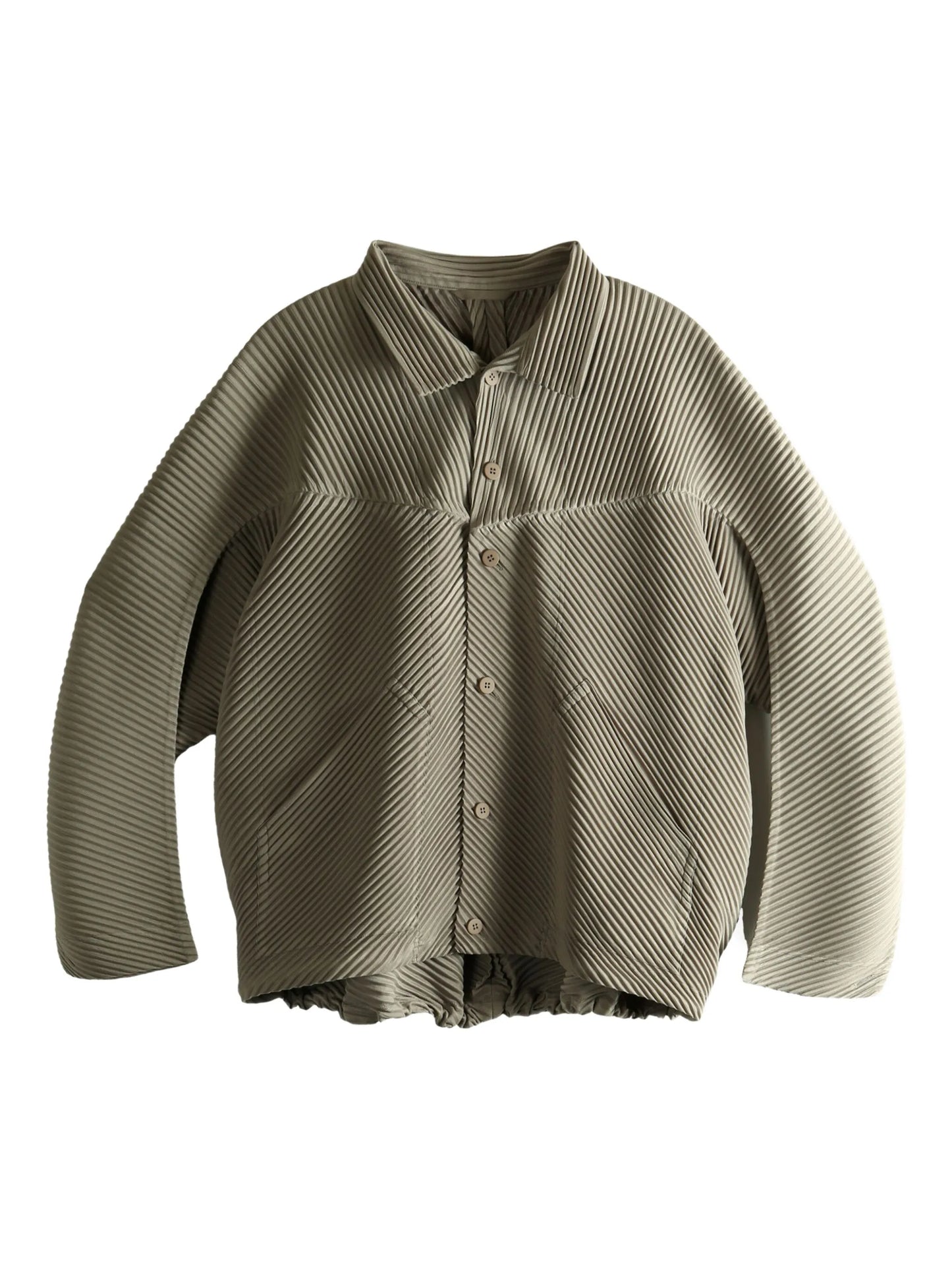 pleated shirt jacket