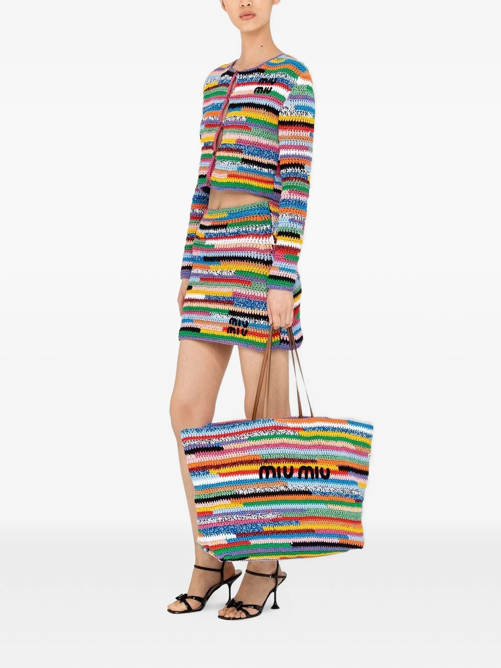 striped shoulder bag