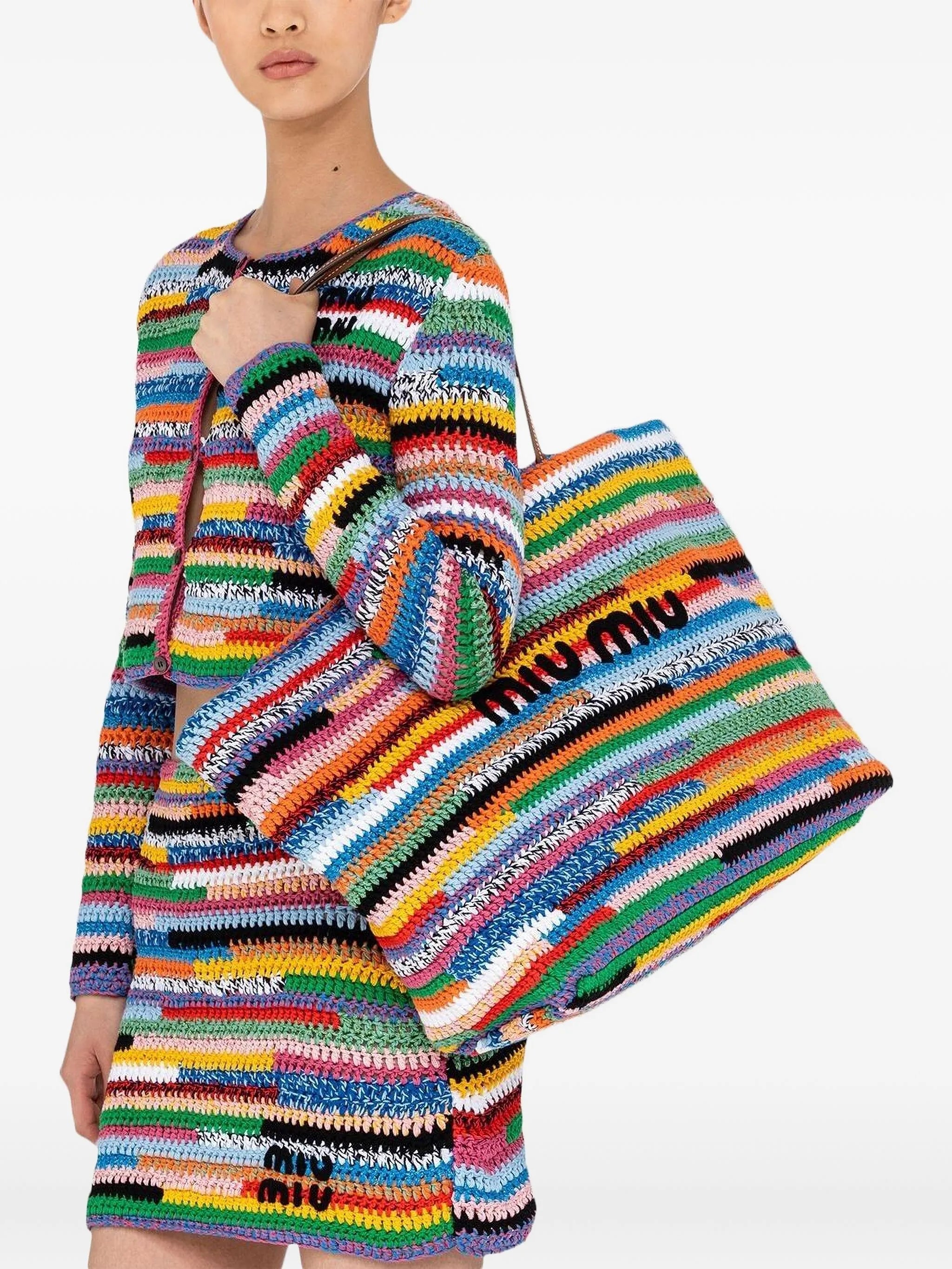 striped shoulder bag