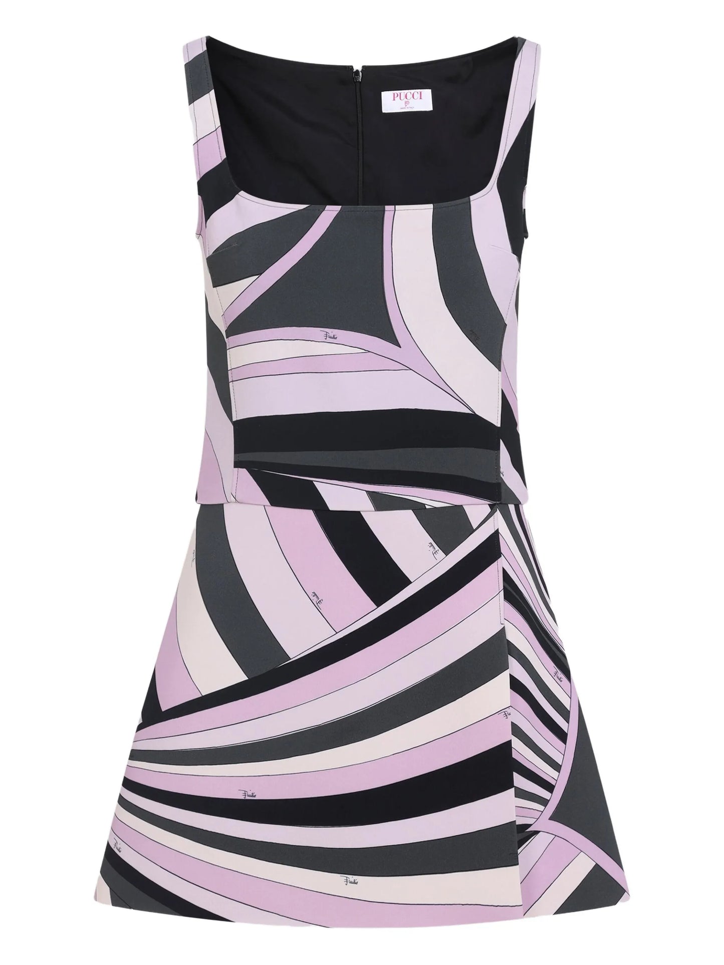 abstract-print sleeveless dress