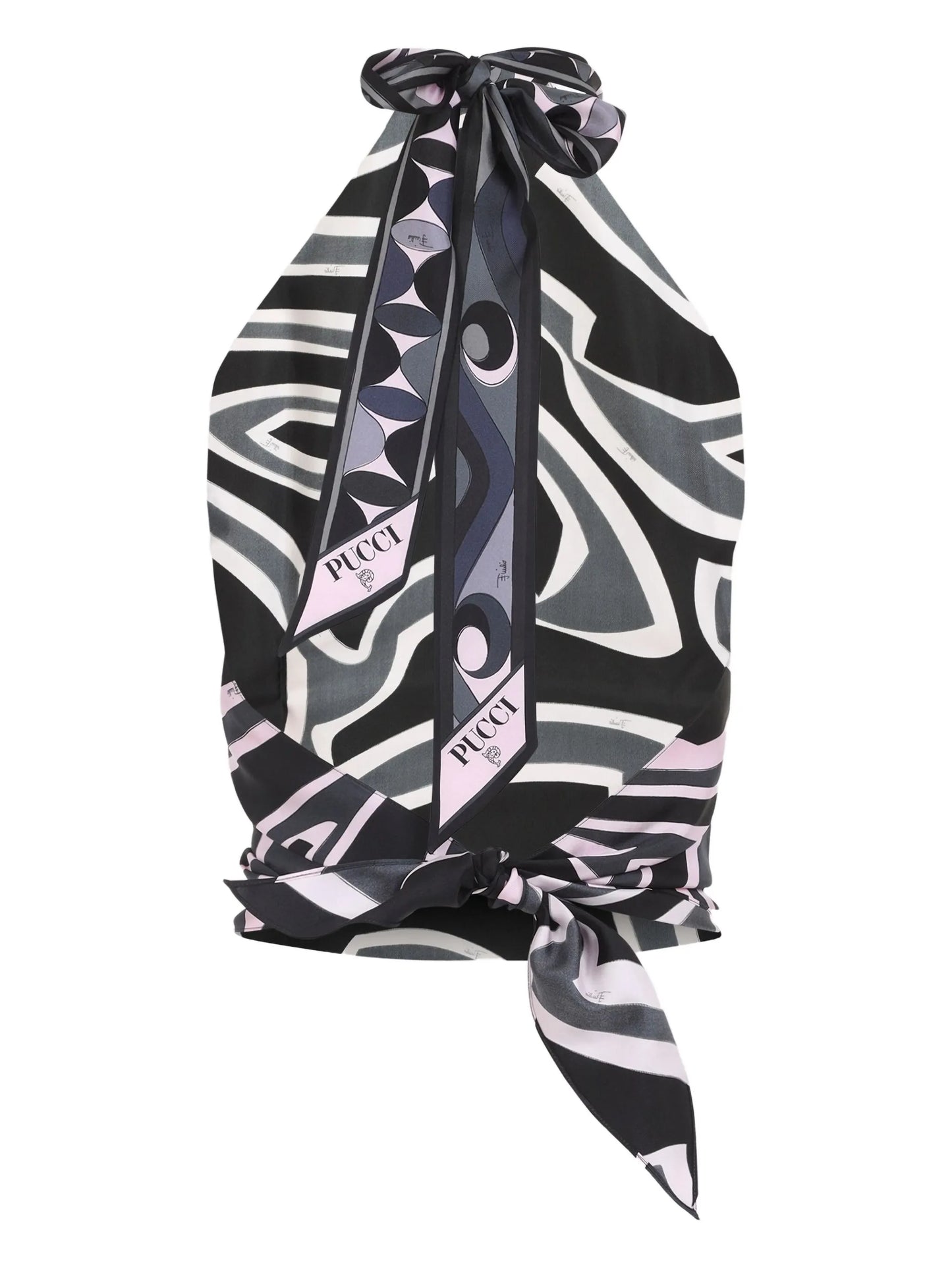 abstract-print halterneck top