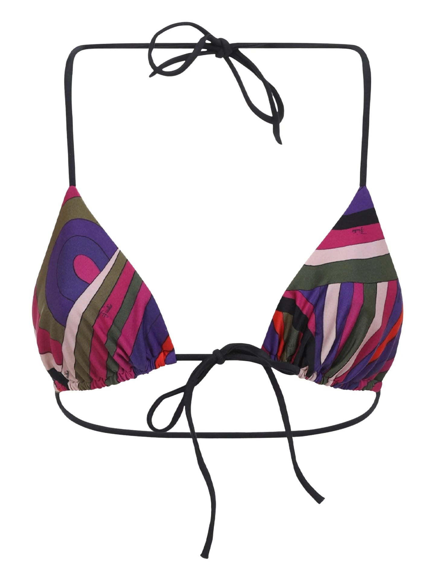 abstract-print triangle bikini top