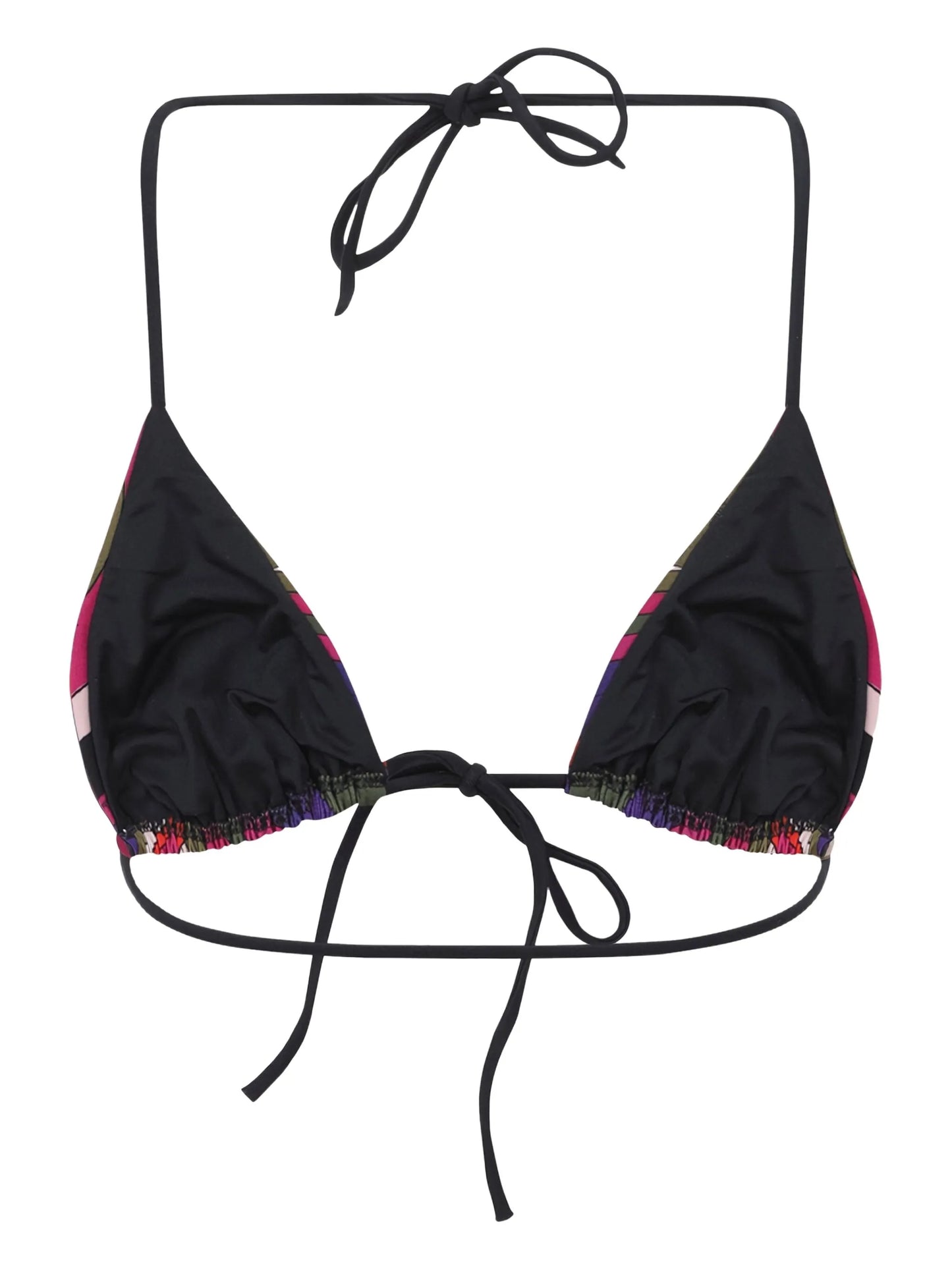 abstract-print triangle bikini top