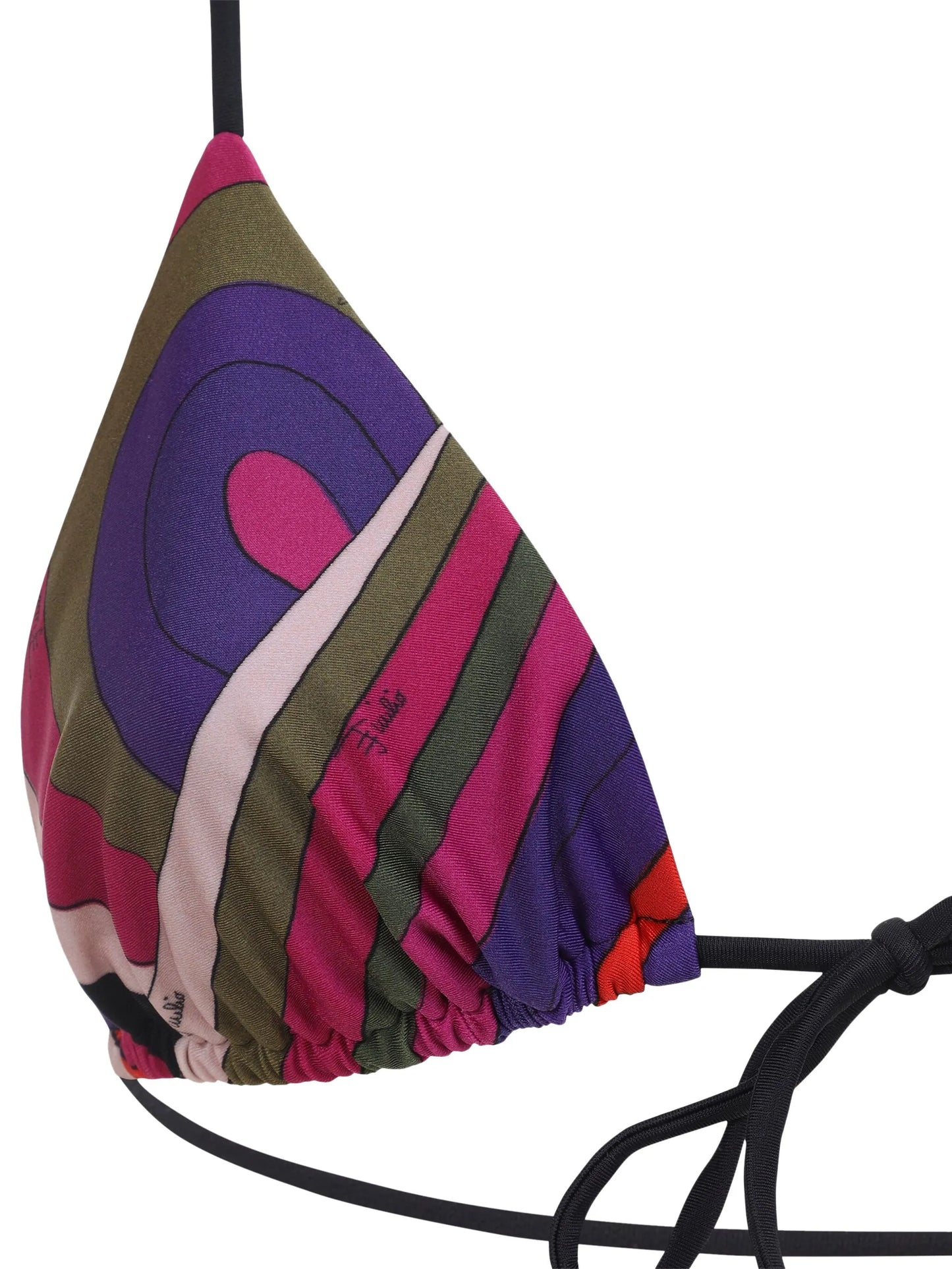 abstract-print triangle bikini top