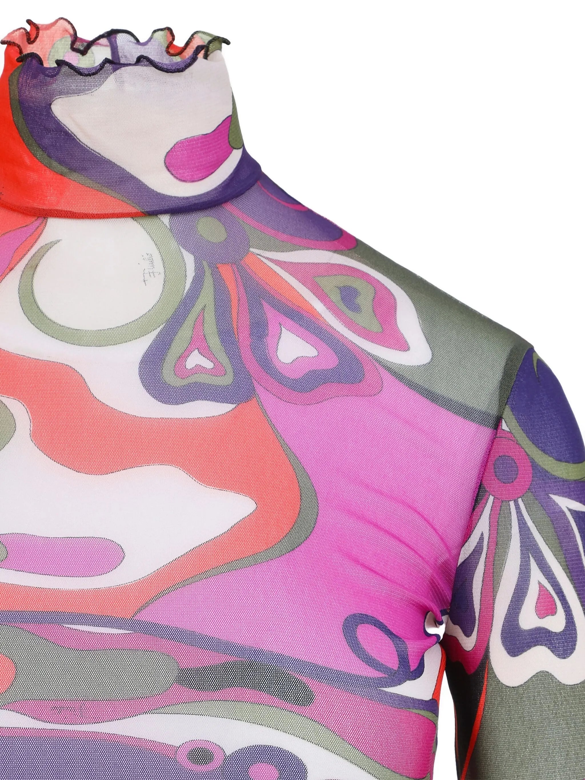 abstract-print turtleneck top