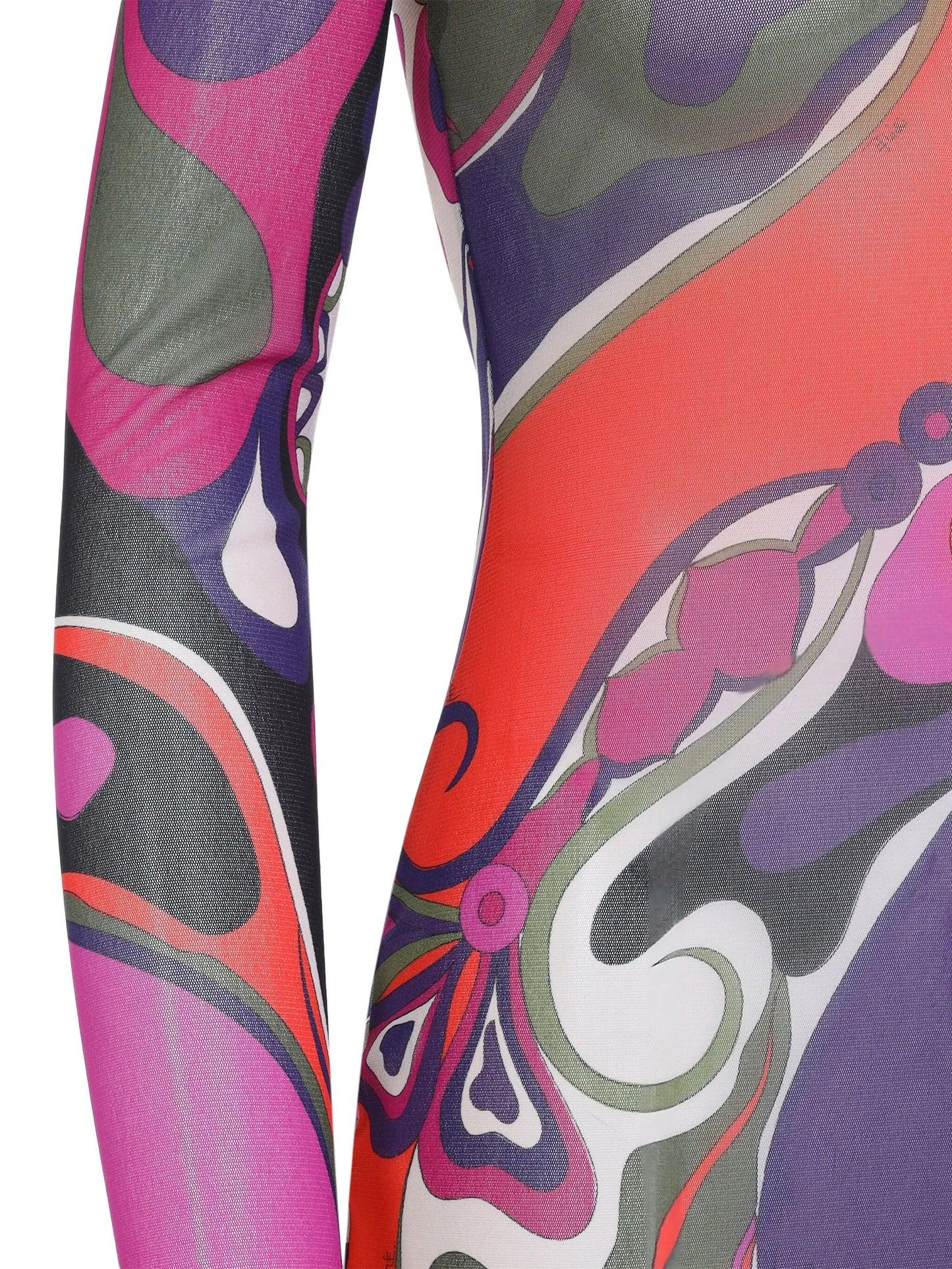 swirl-print turtleneck dress