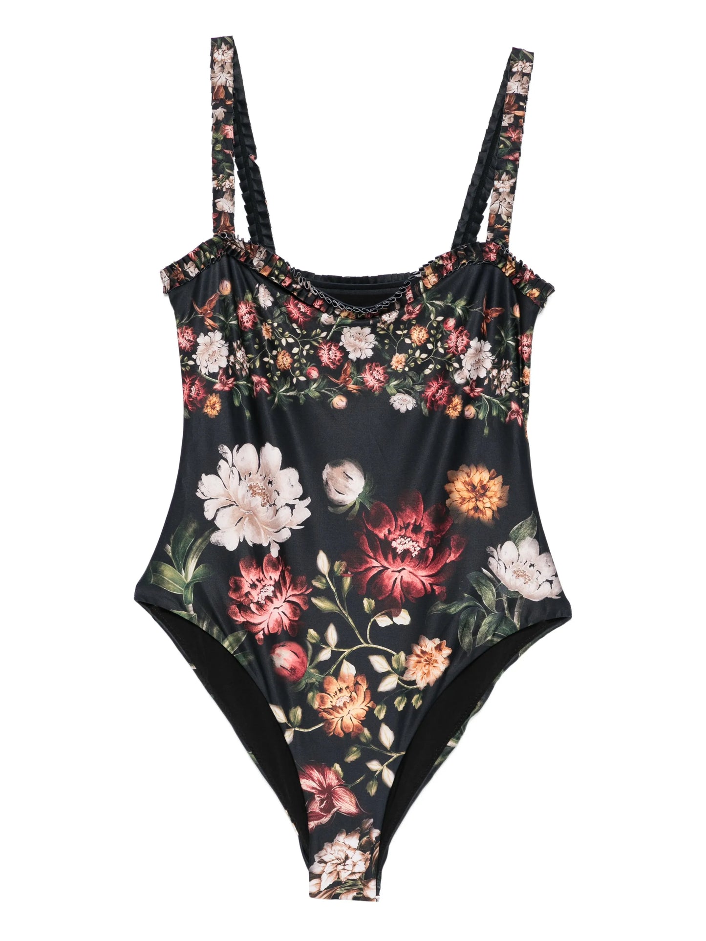 Limon Paramo ruffled-floral swimsuit