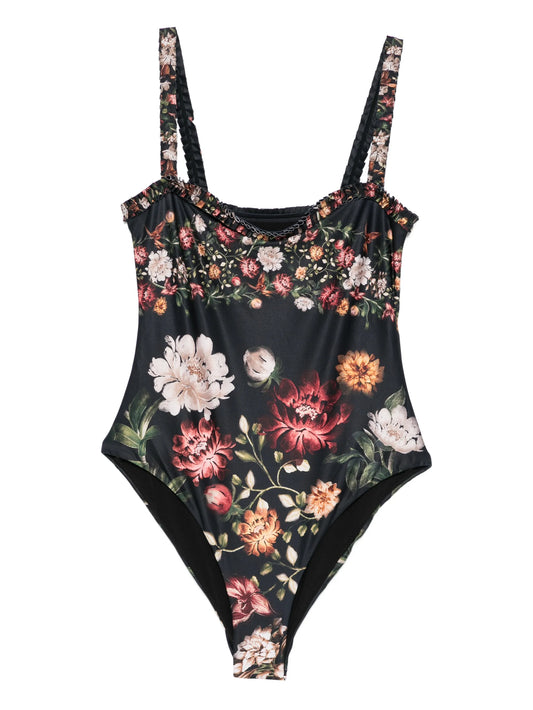 Limon Paramo ruffled-floral swimsuit