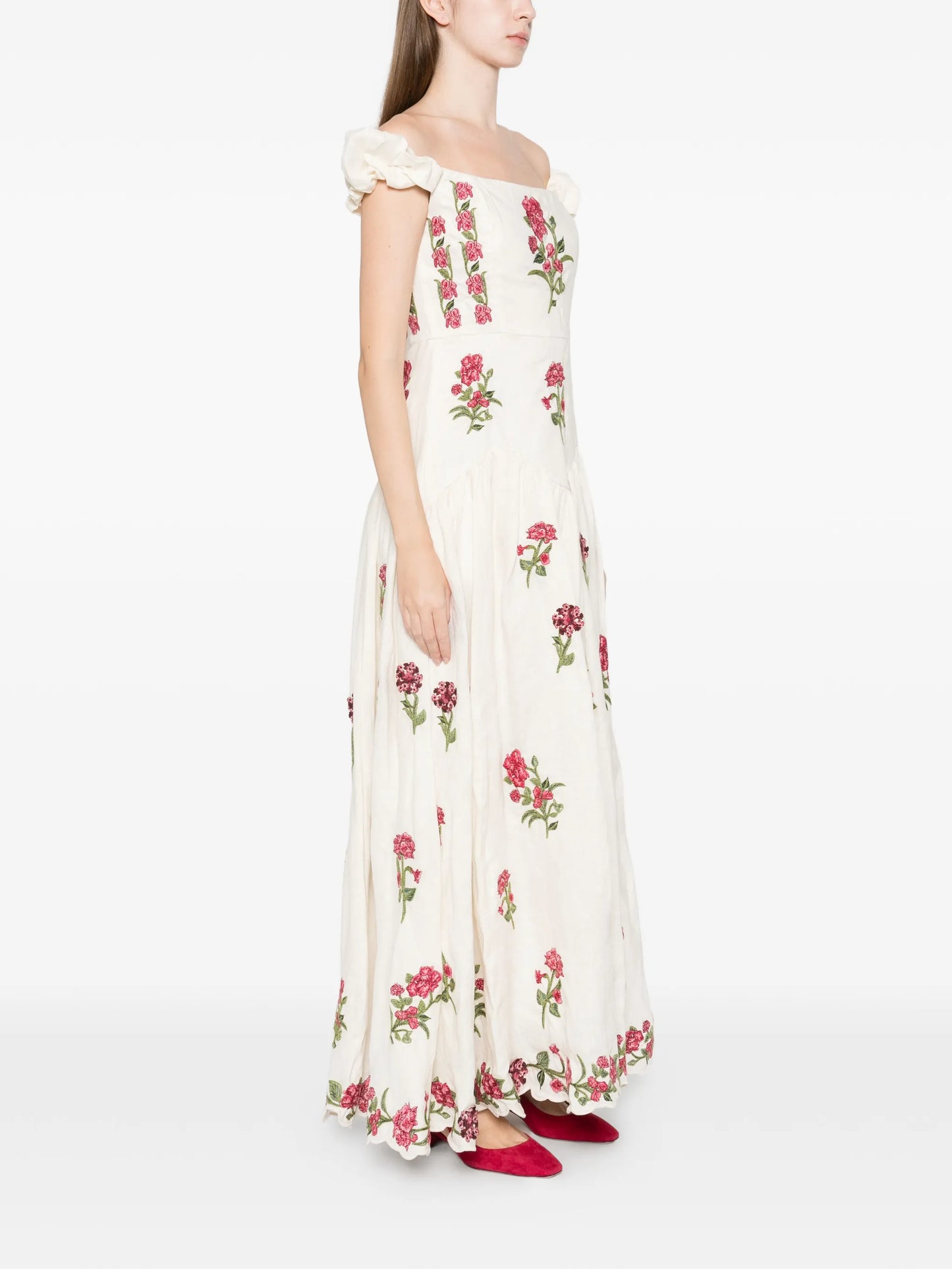 Siembra Quebrada floral-pattern off-shoulder dress