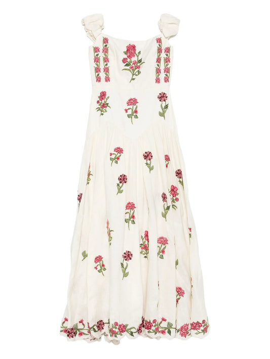 Siembra Quebrada floral-pattern off-shoulder dress