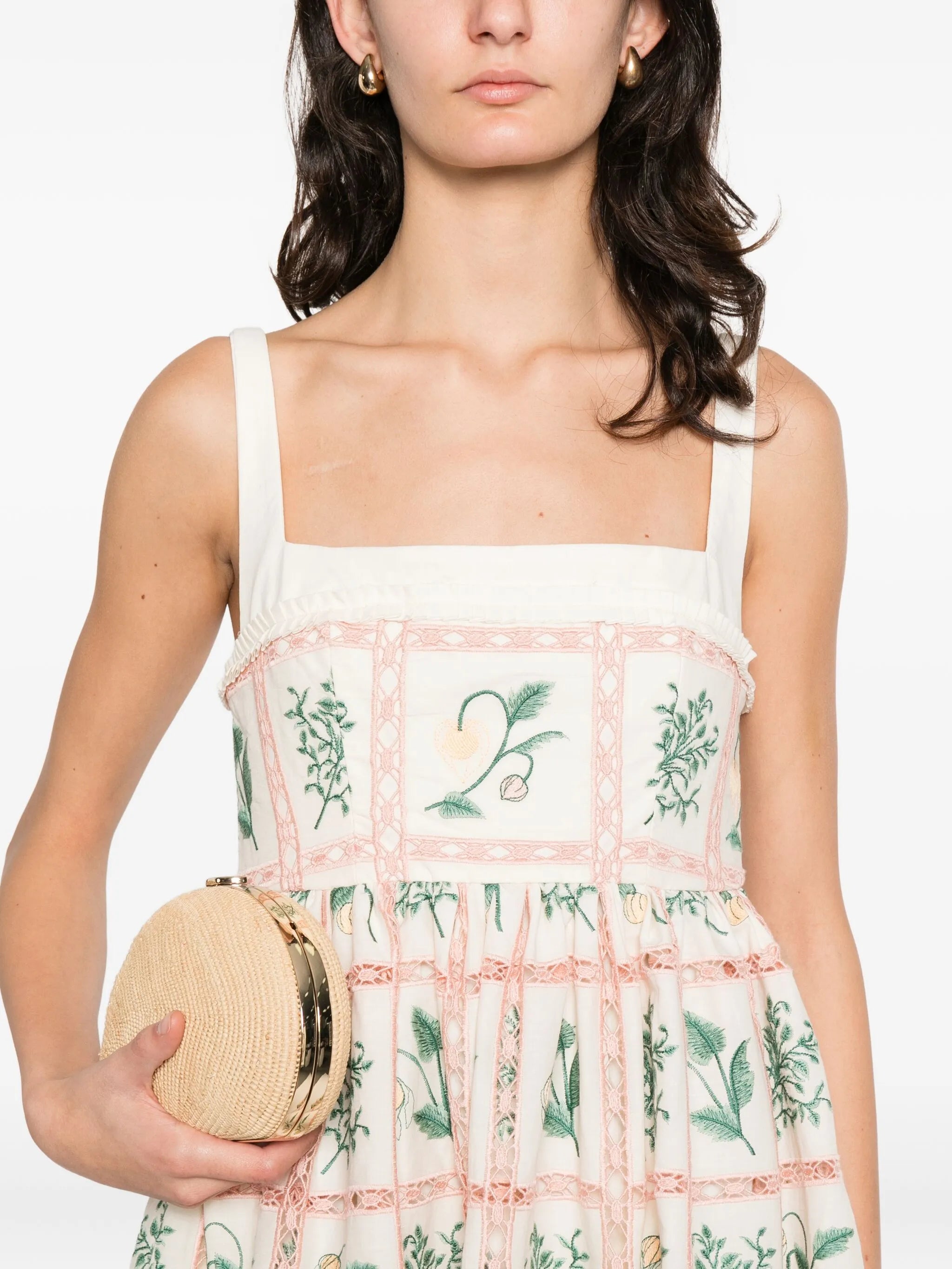 strappy floral mini dress