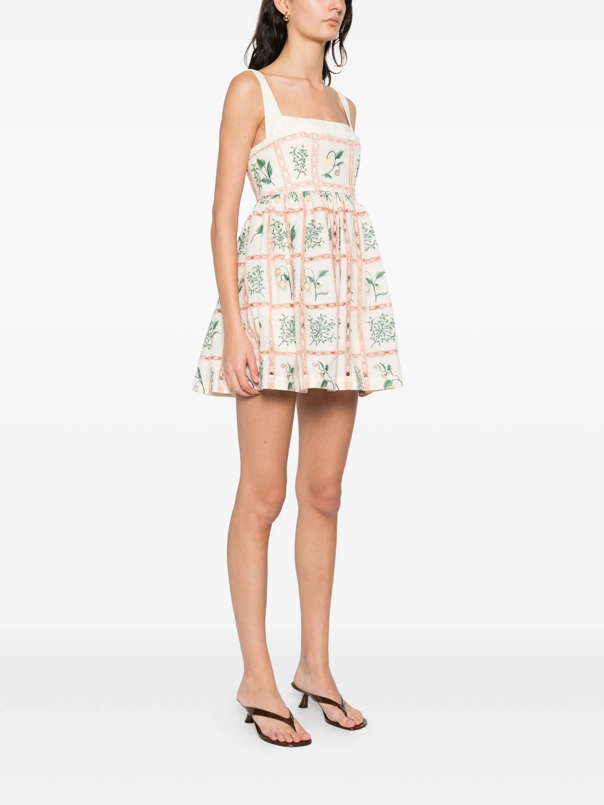 strappy floral mini dress