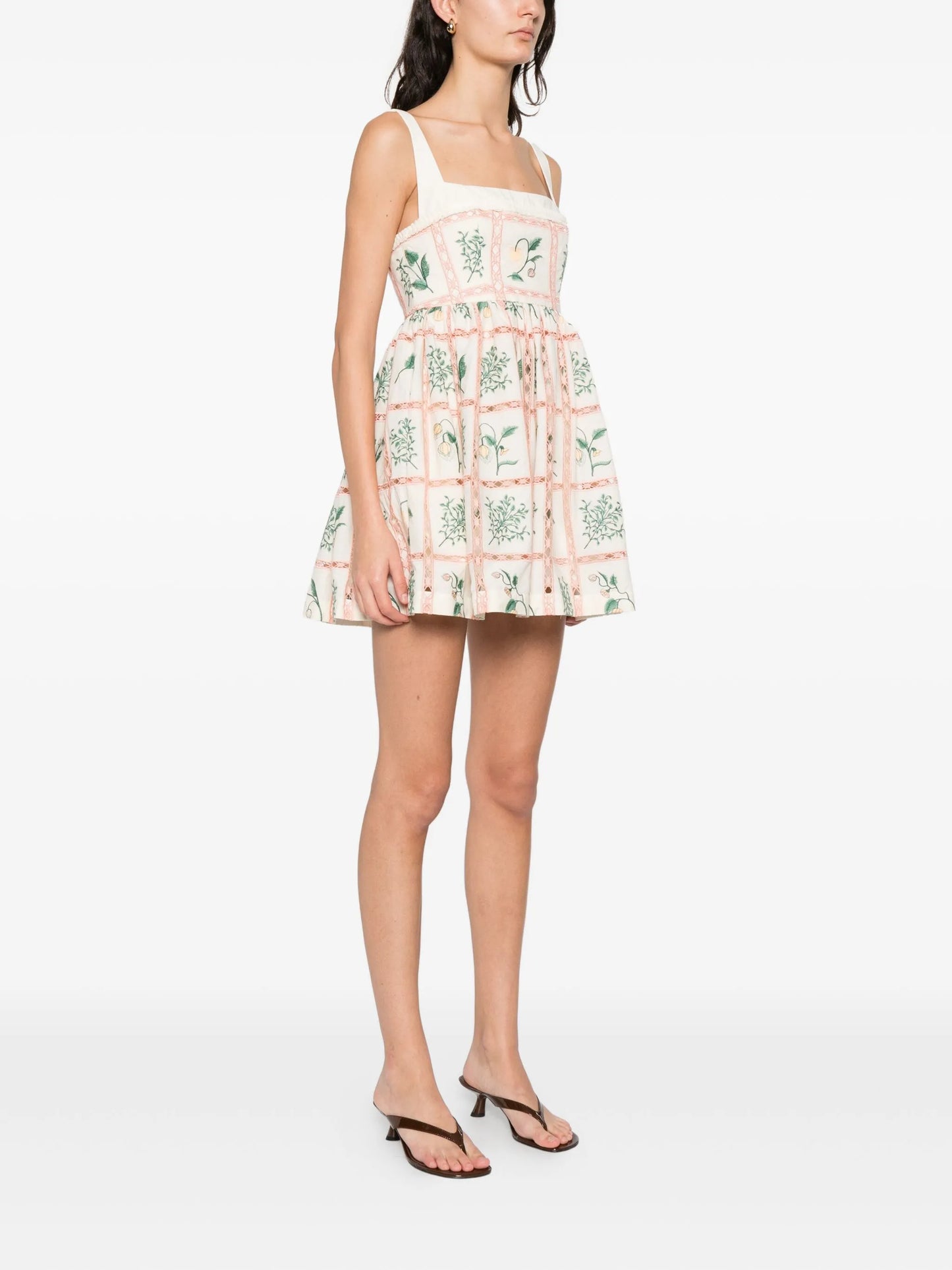 strappy floral mini dress