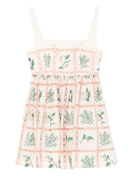 strappy floral mini dress