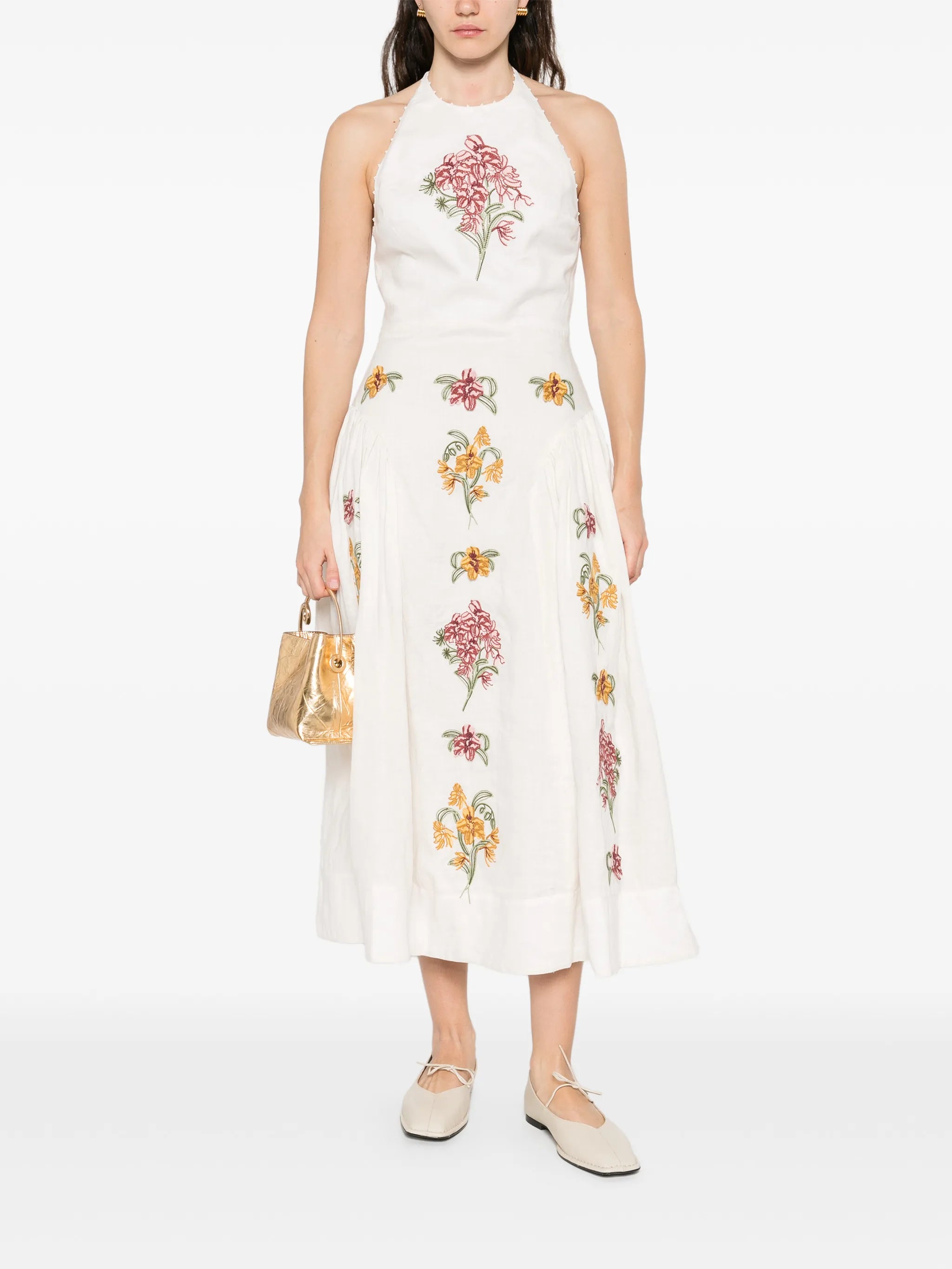 Balsa Cordillera halterneck midi dress