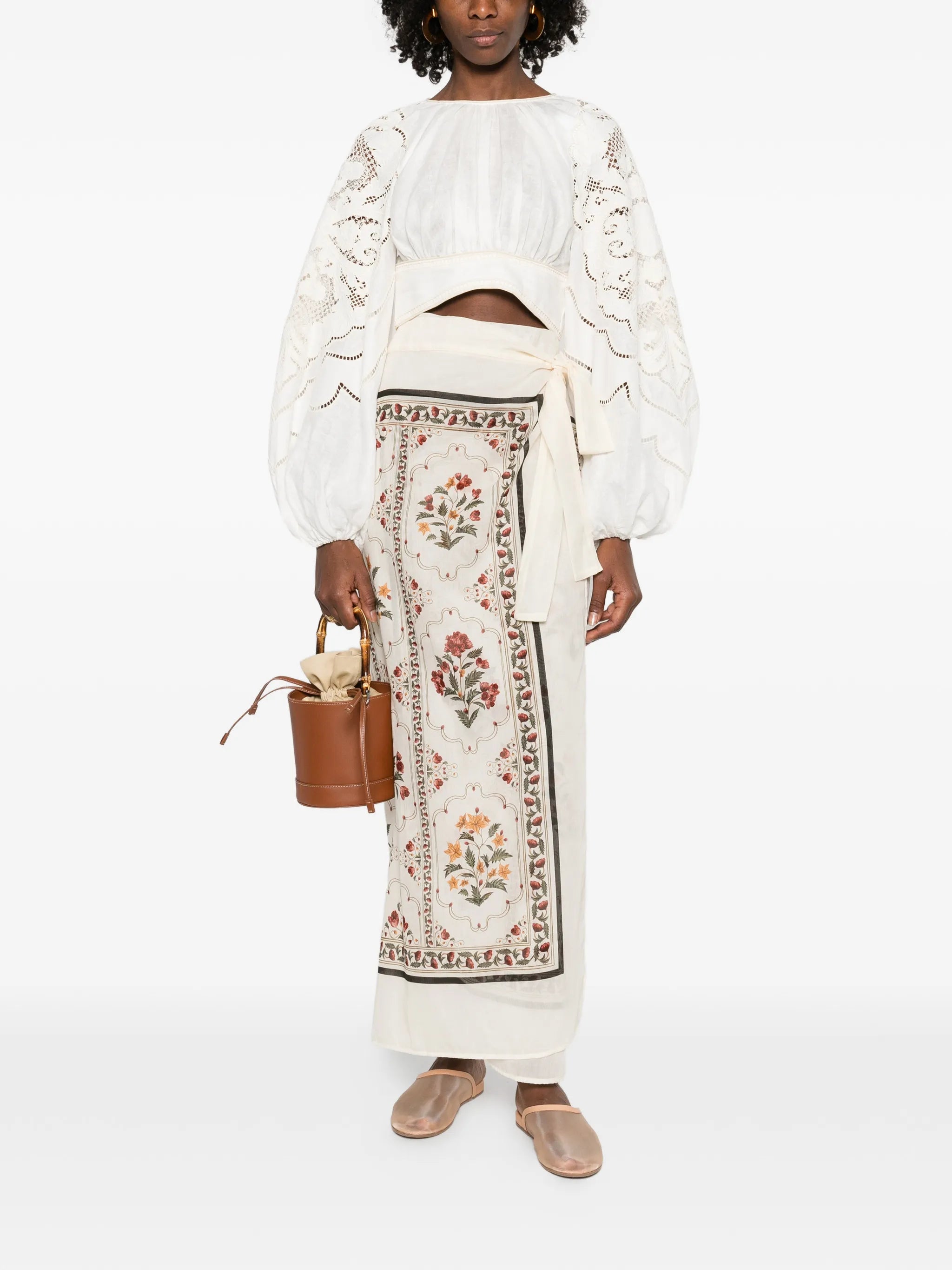 Lavanda Andes floral-print pareo