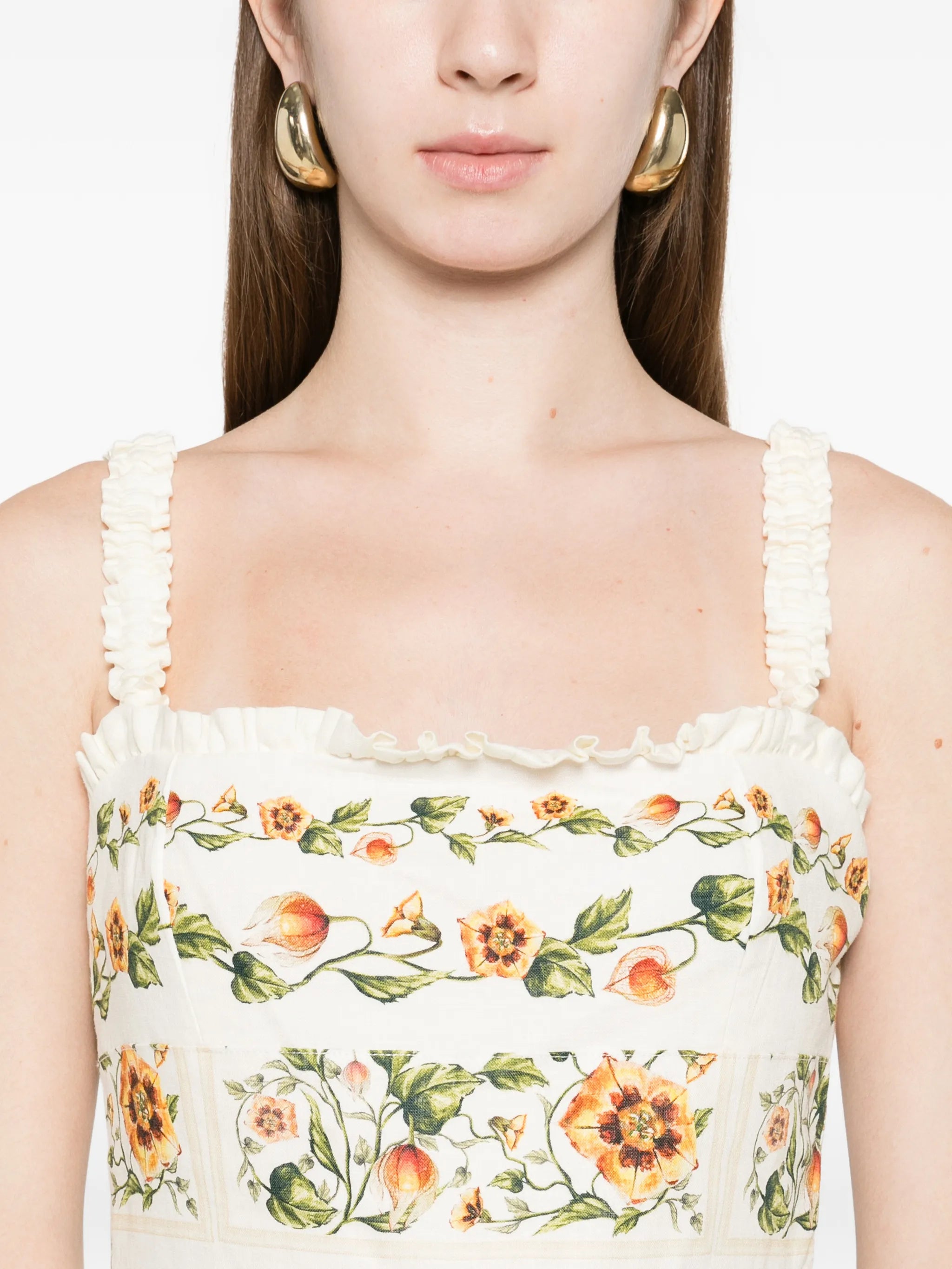 Nispero Uchuva strappy floral midi dress