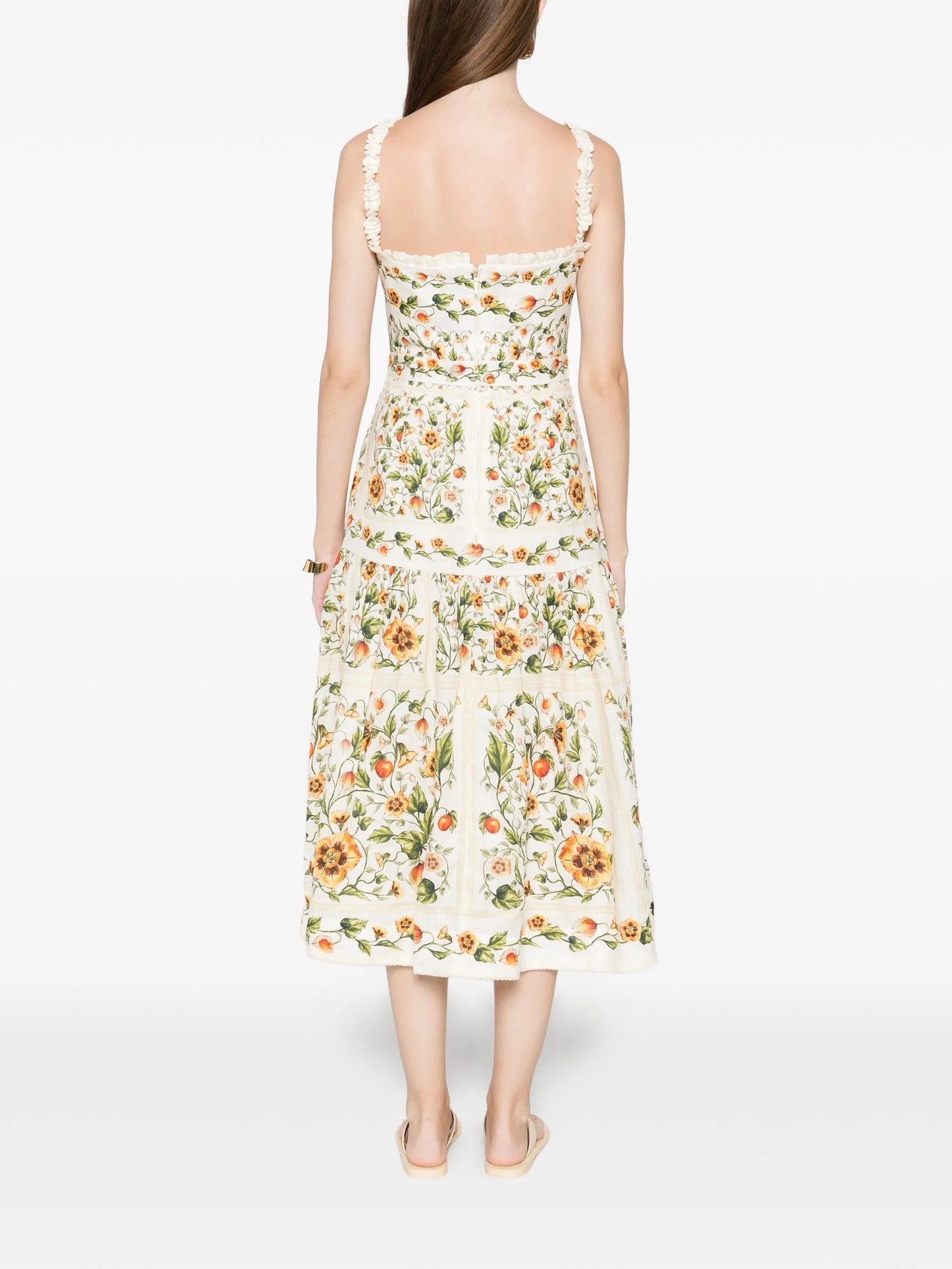 Nispero Uchuva strappy floral midi dress