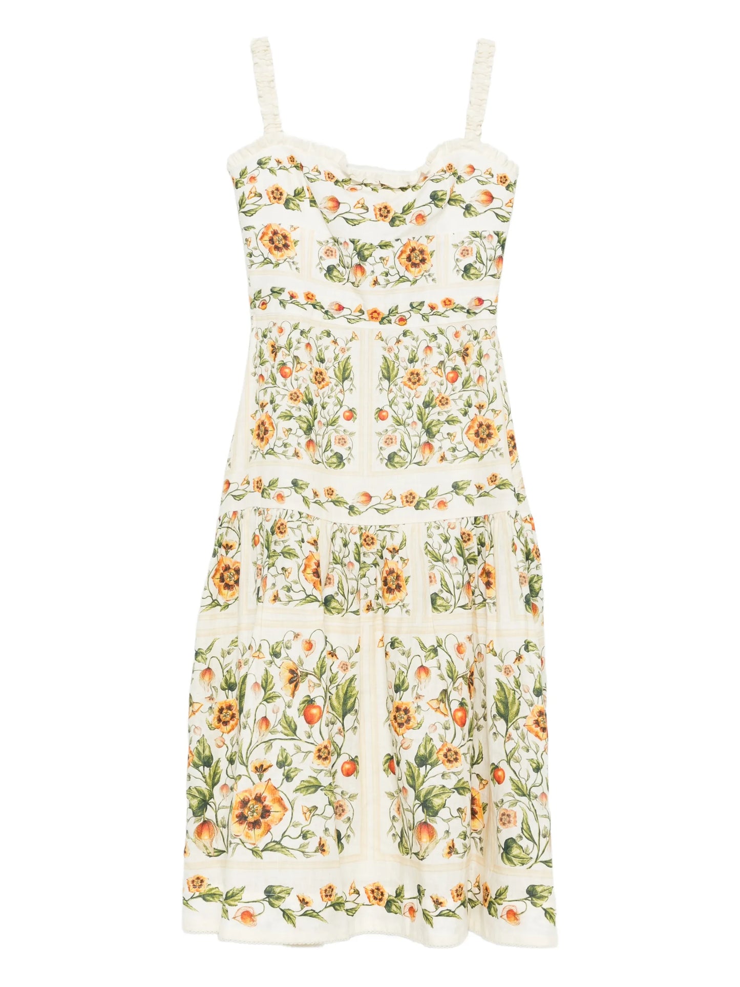 Nispero Uchuva strappy floral midi dress