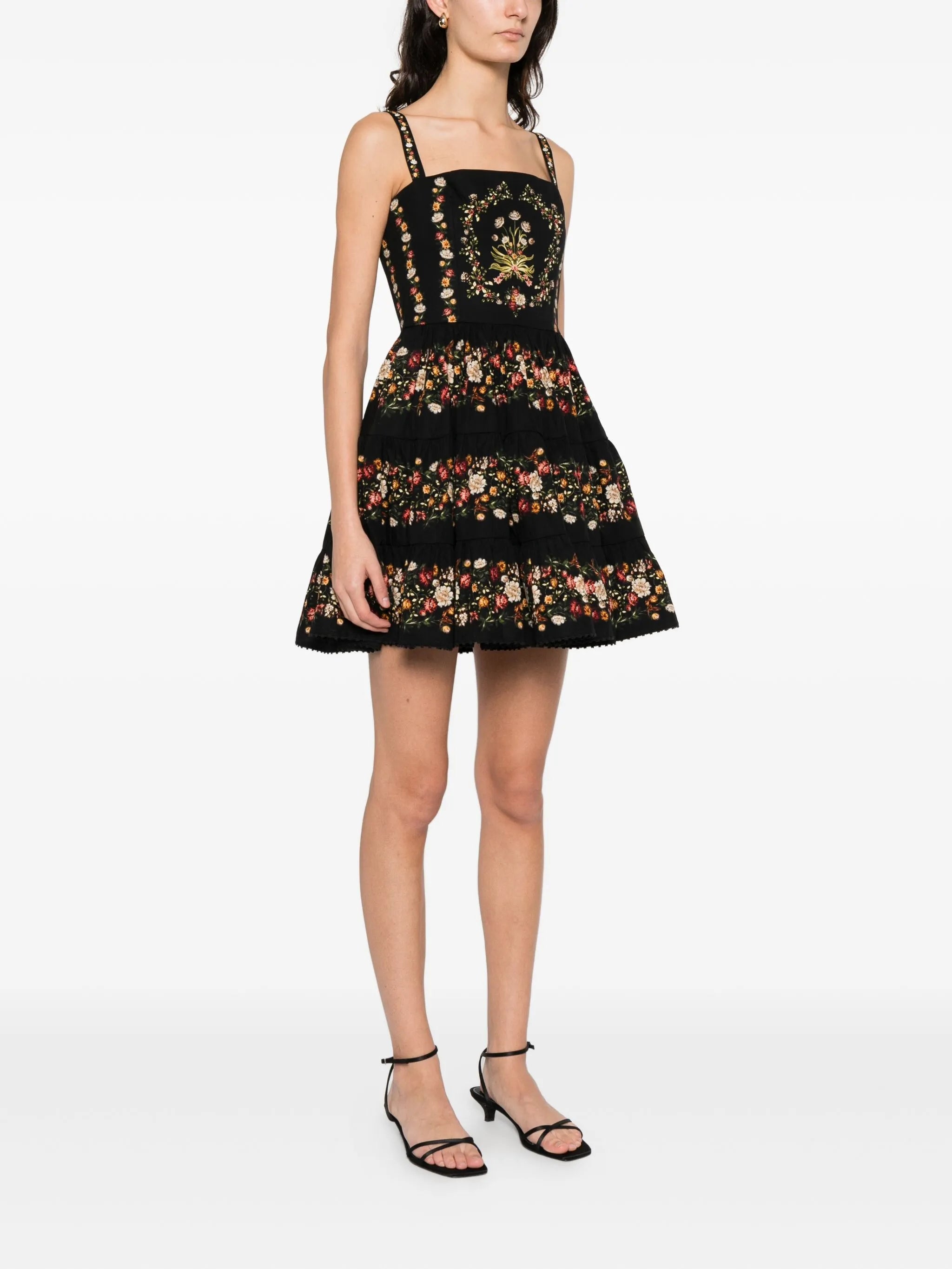 Lima strappy floral mini dress