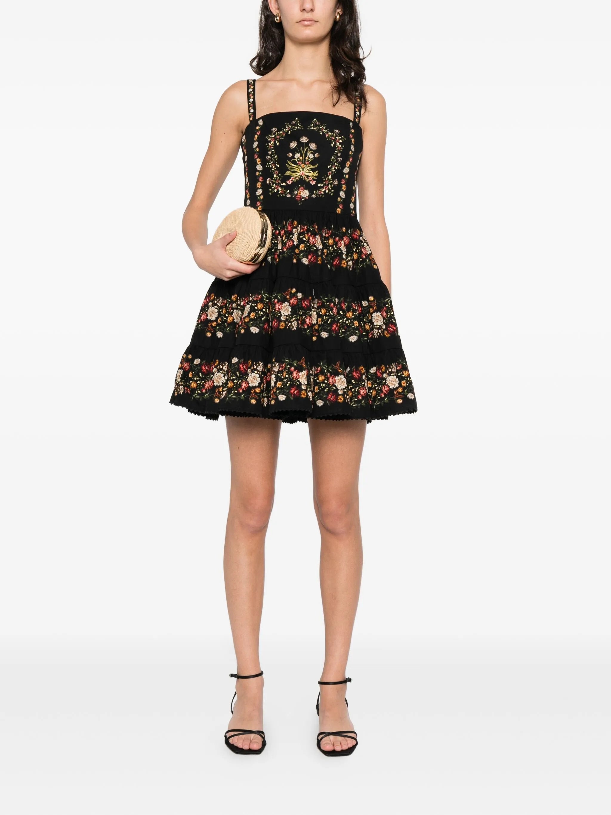 Lima strappy floral mini dress