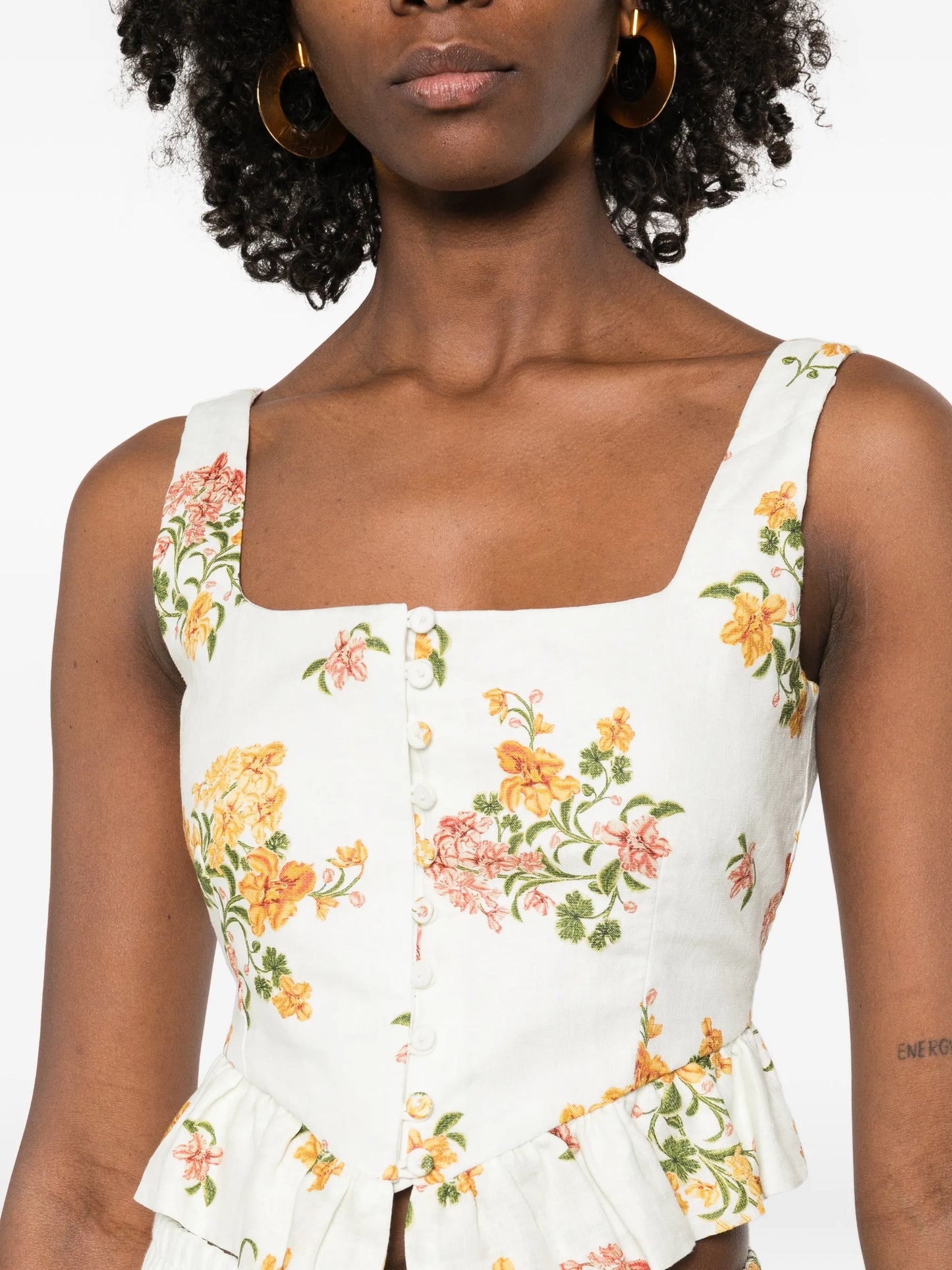 Eslabon Cordillera floral-print corset top