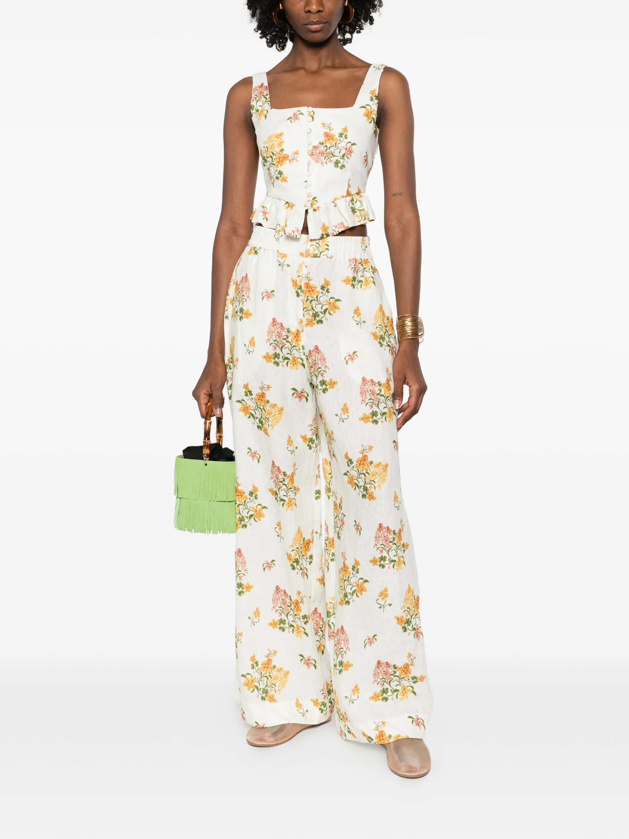 Eslabon Cordillera floral-print corset top