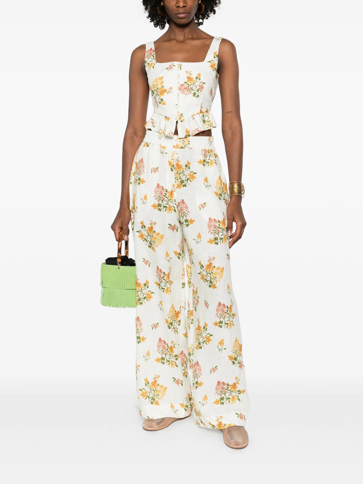 Eslabon Cordillera floral-print corset top