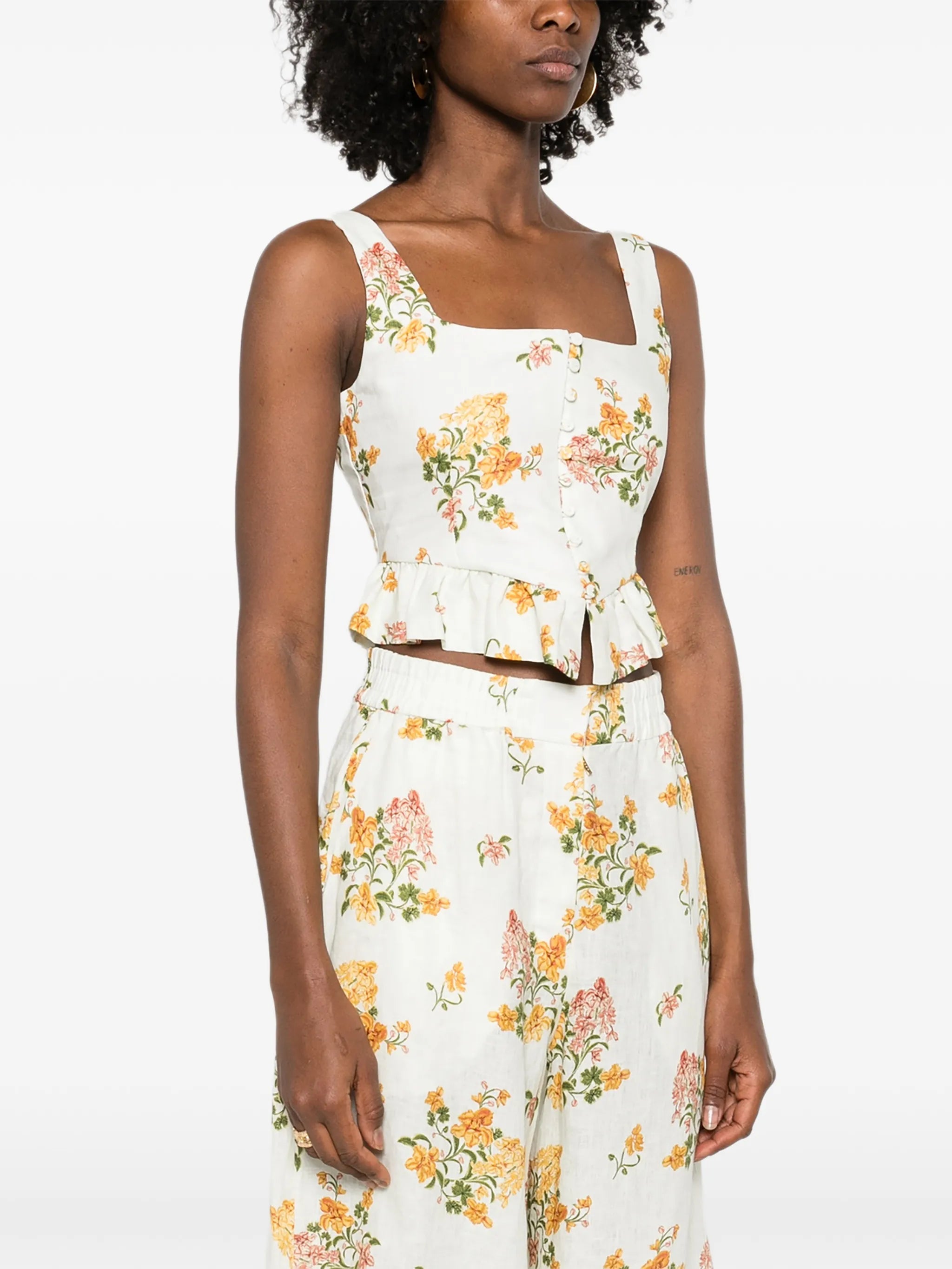 Eslabon Cordillera floral-print corset top