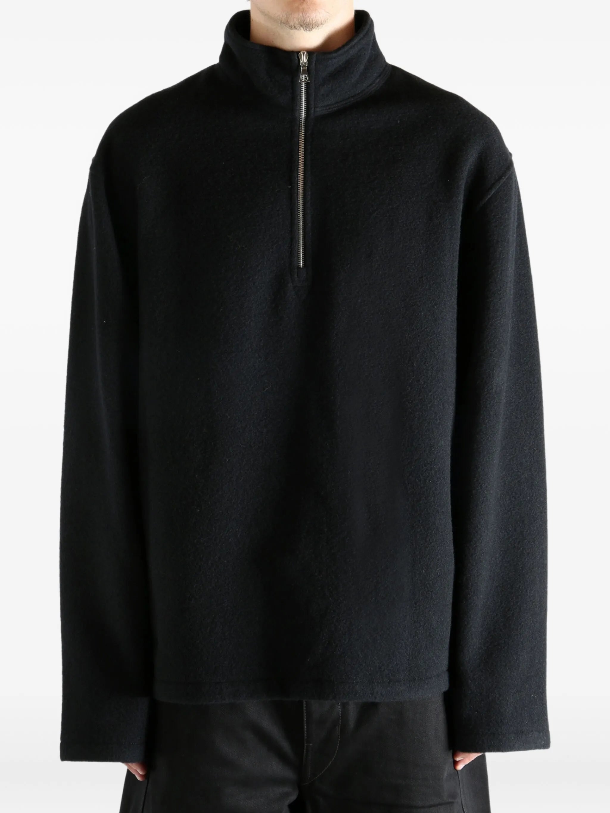 half-zip wool sweater
