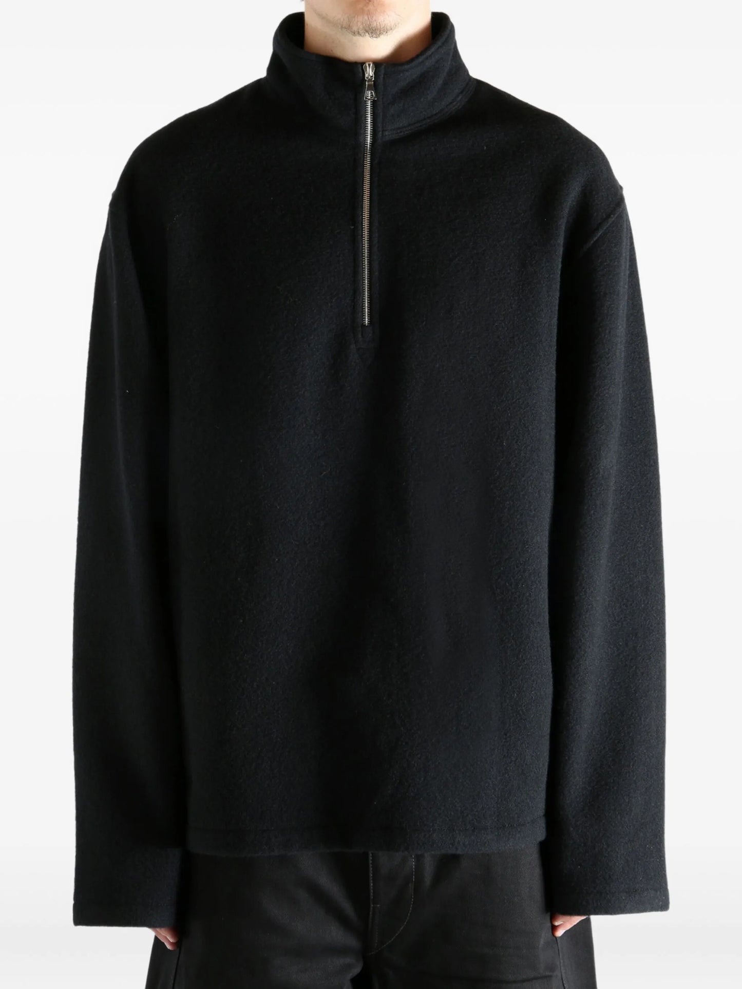 half-zip wool sweater