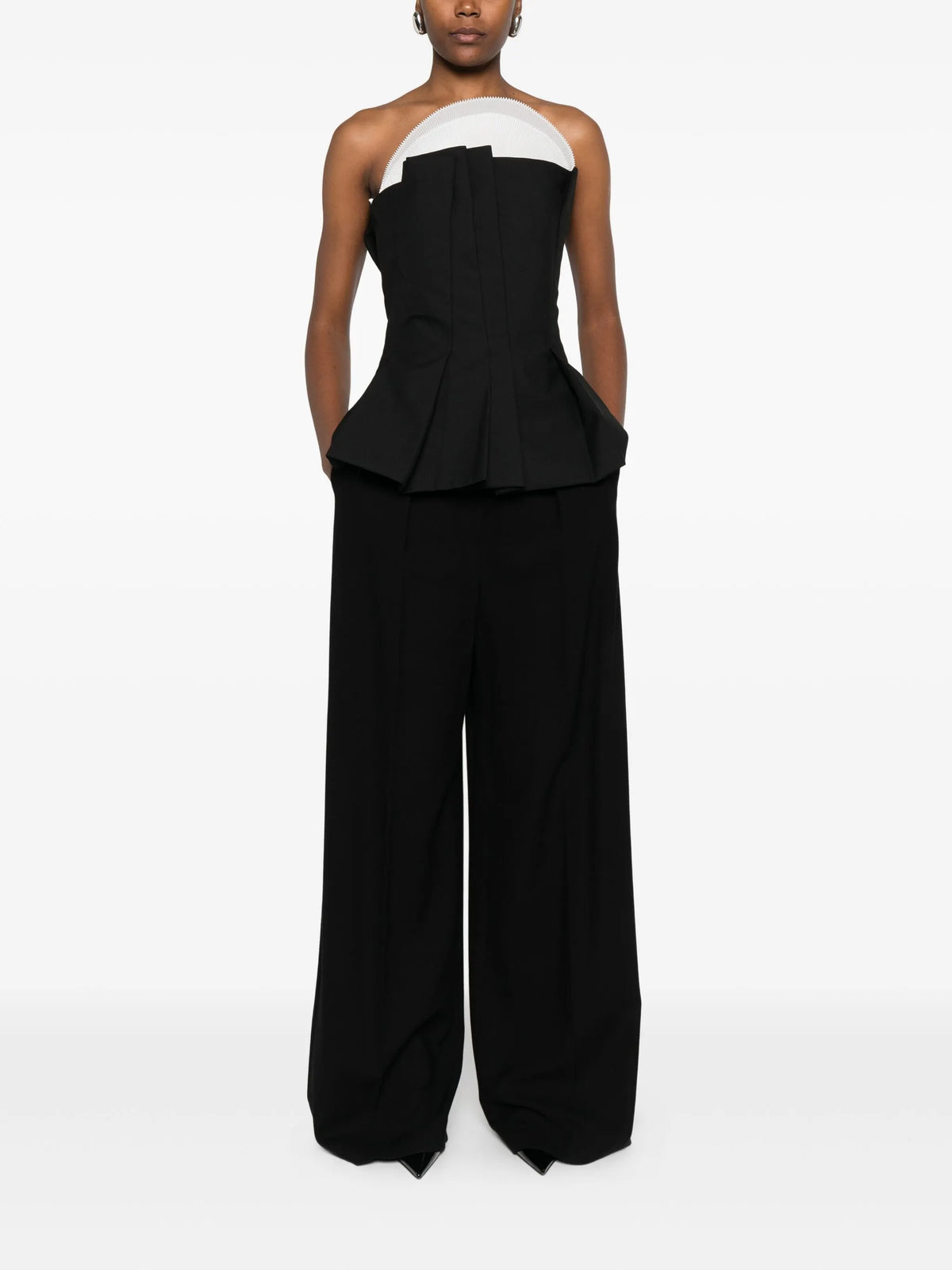 pleated bustier top