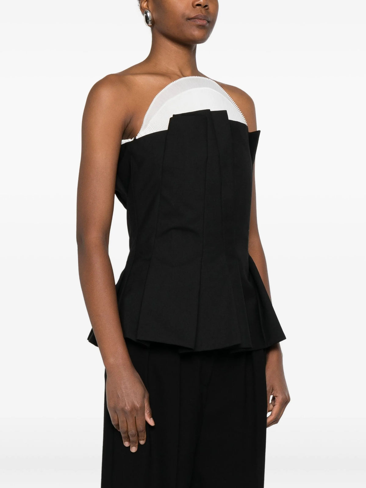 pleated bustier top