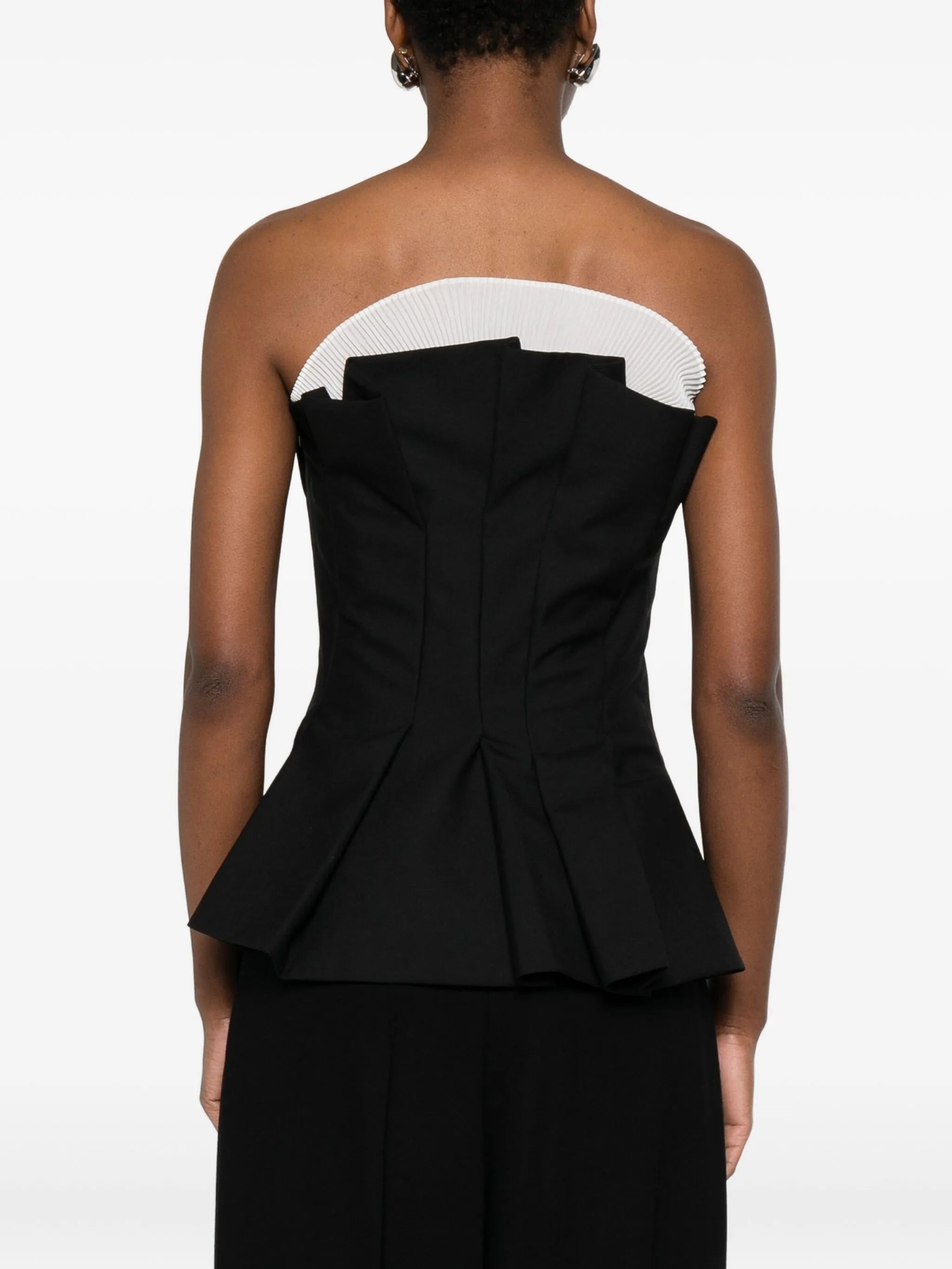 pleated bustier top