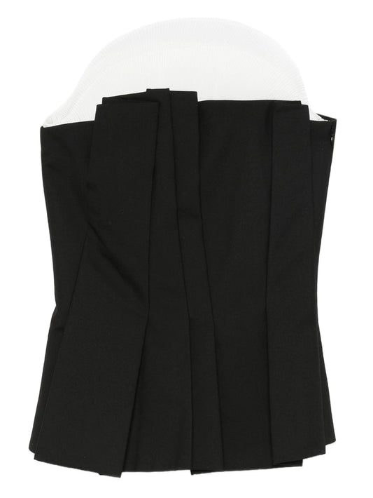 pleated bustier top