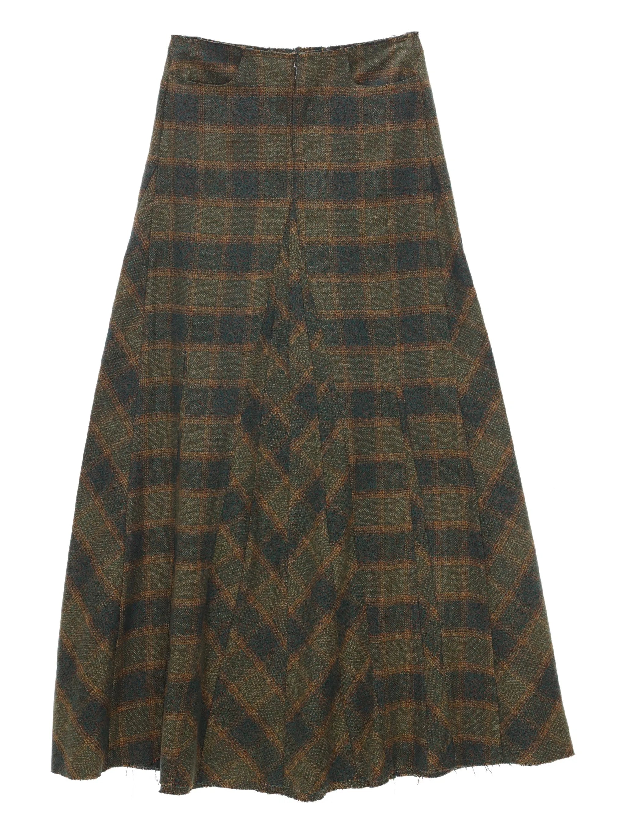check-pattern pleated skirt
