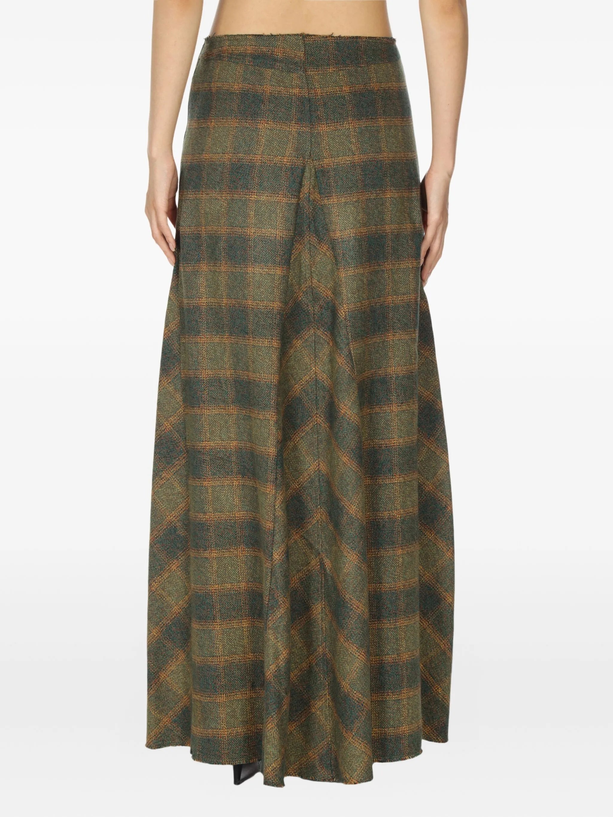 check-pattern pleated skirt