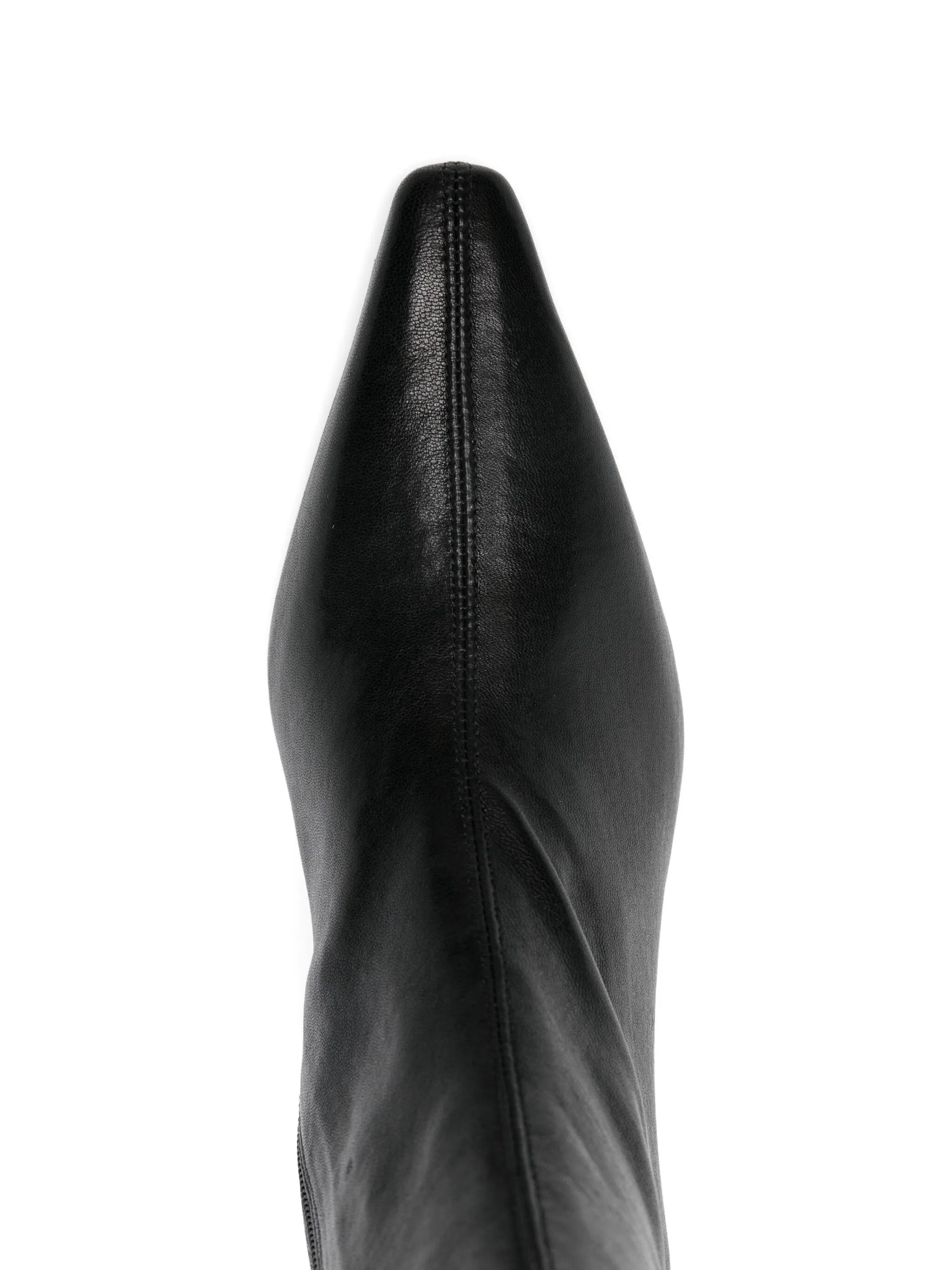 pointed-toe leather boots