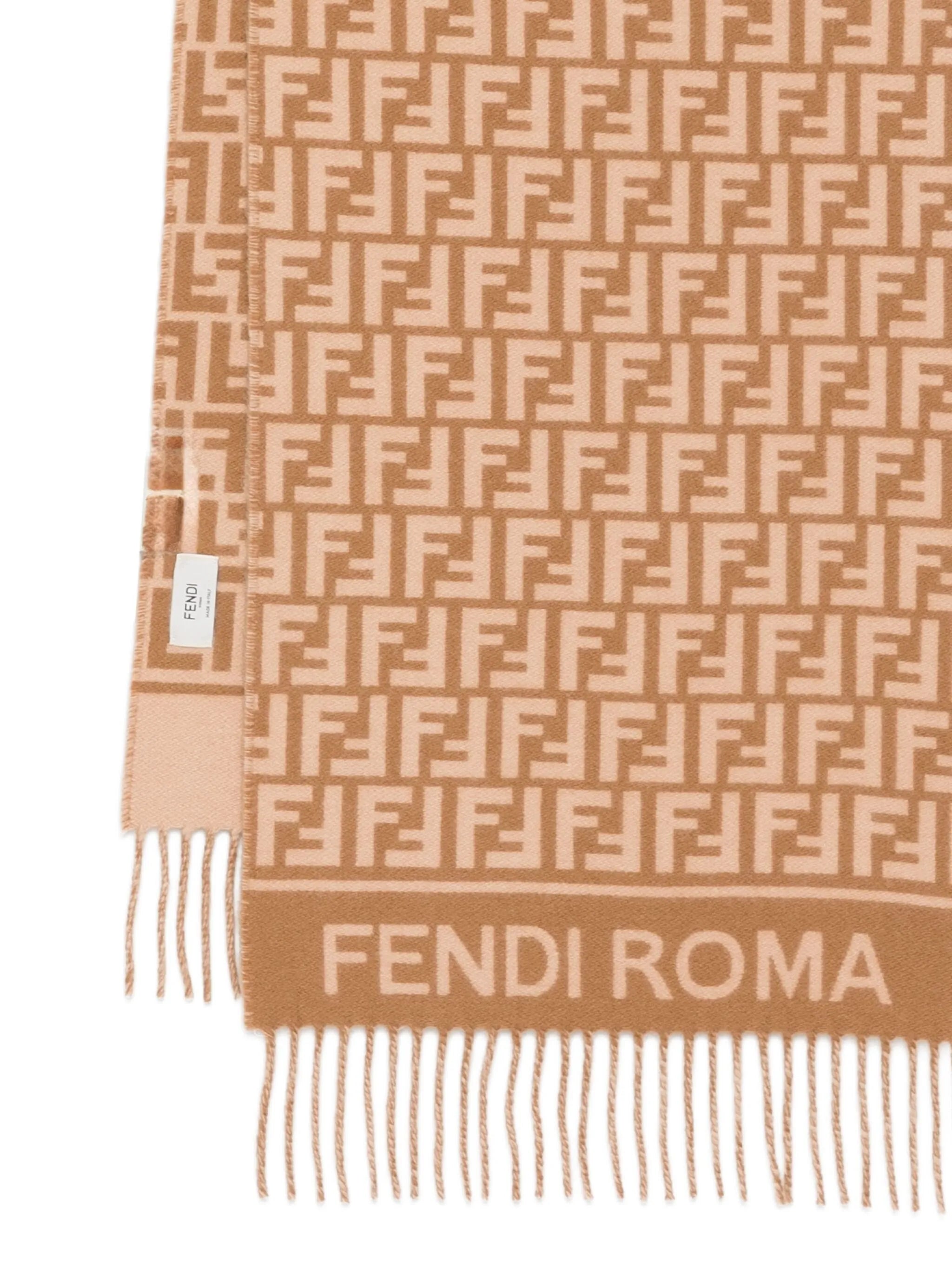 logo-detail fringed scarf