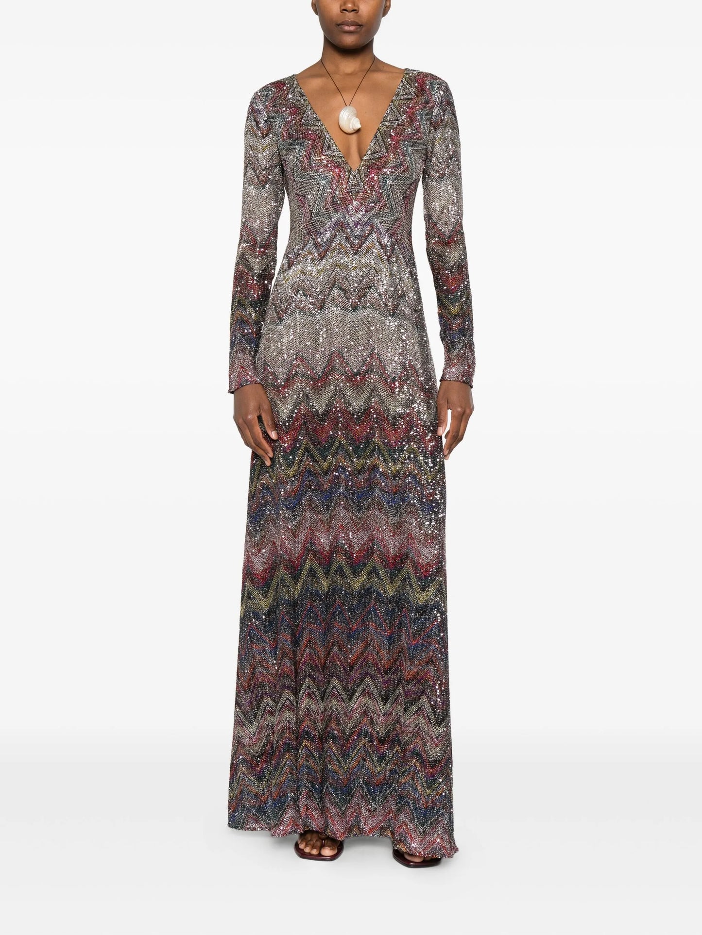 zigzag-woven midi dress
