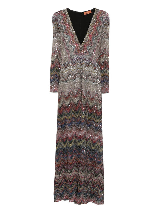 zigzag-woven midi dress
