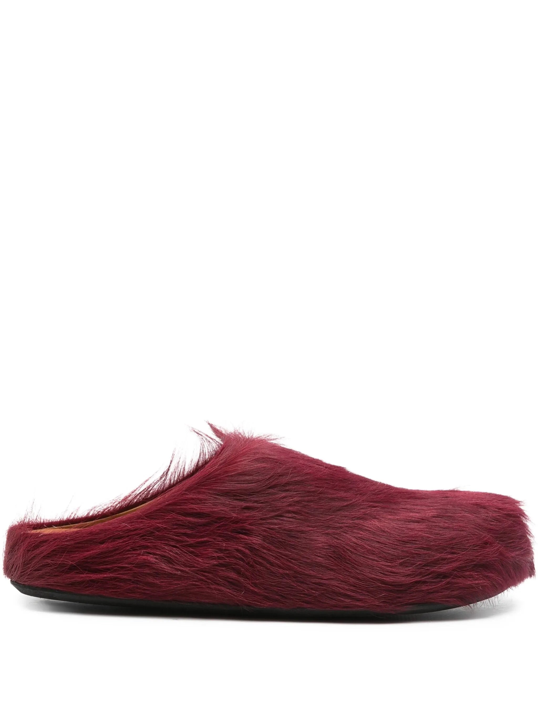 long-hair calfskin Fussbett sabots