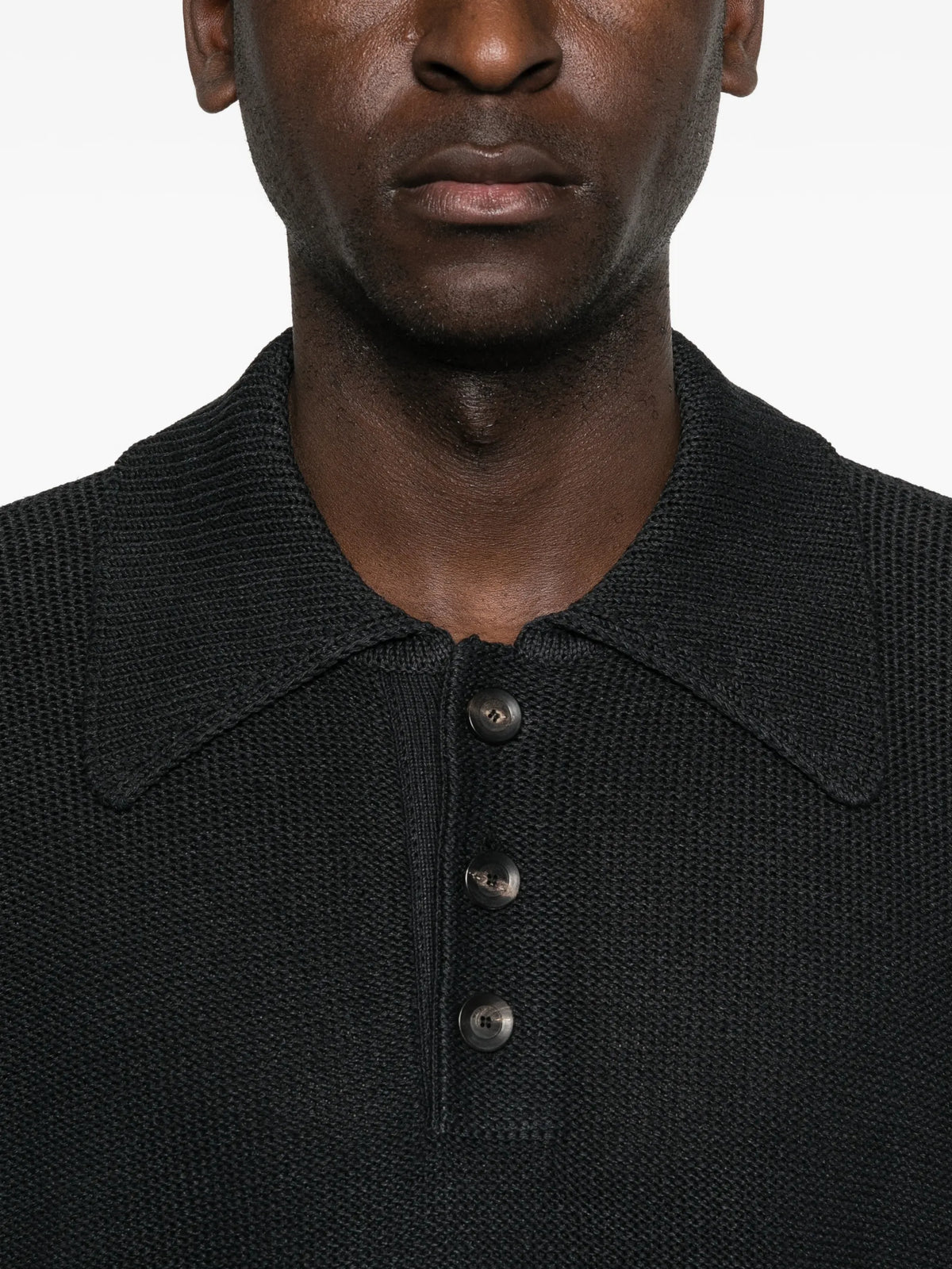 Calm knit top polo shirt