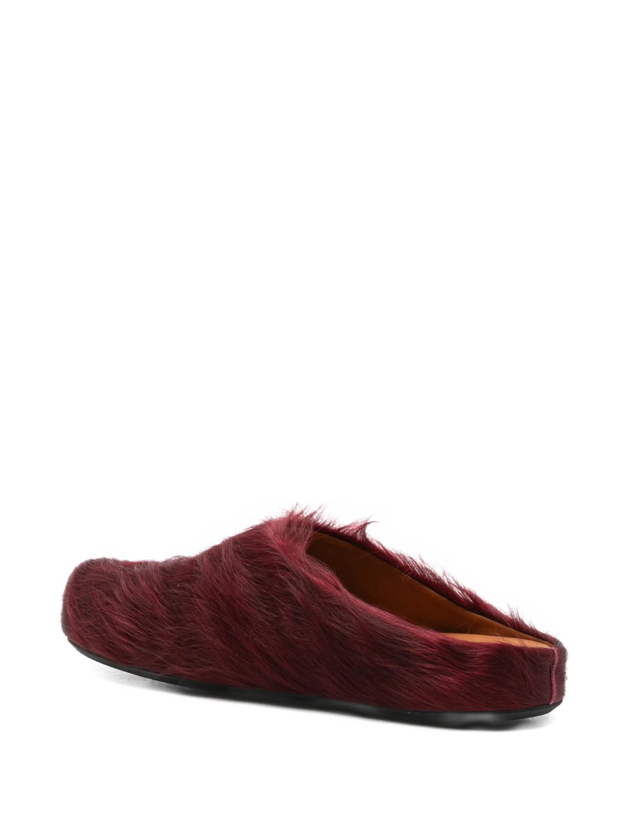 long hair calfskin Fussbett sabots