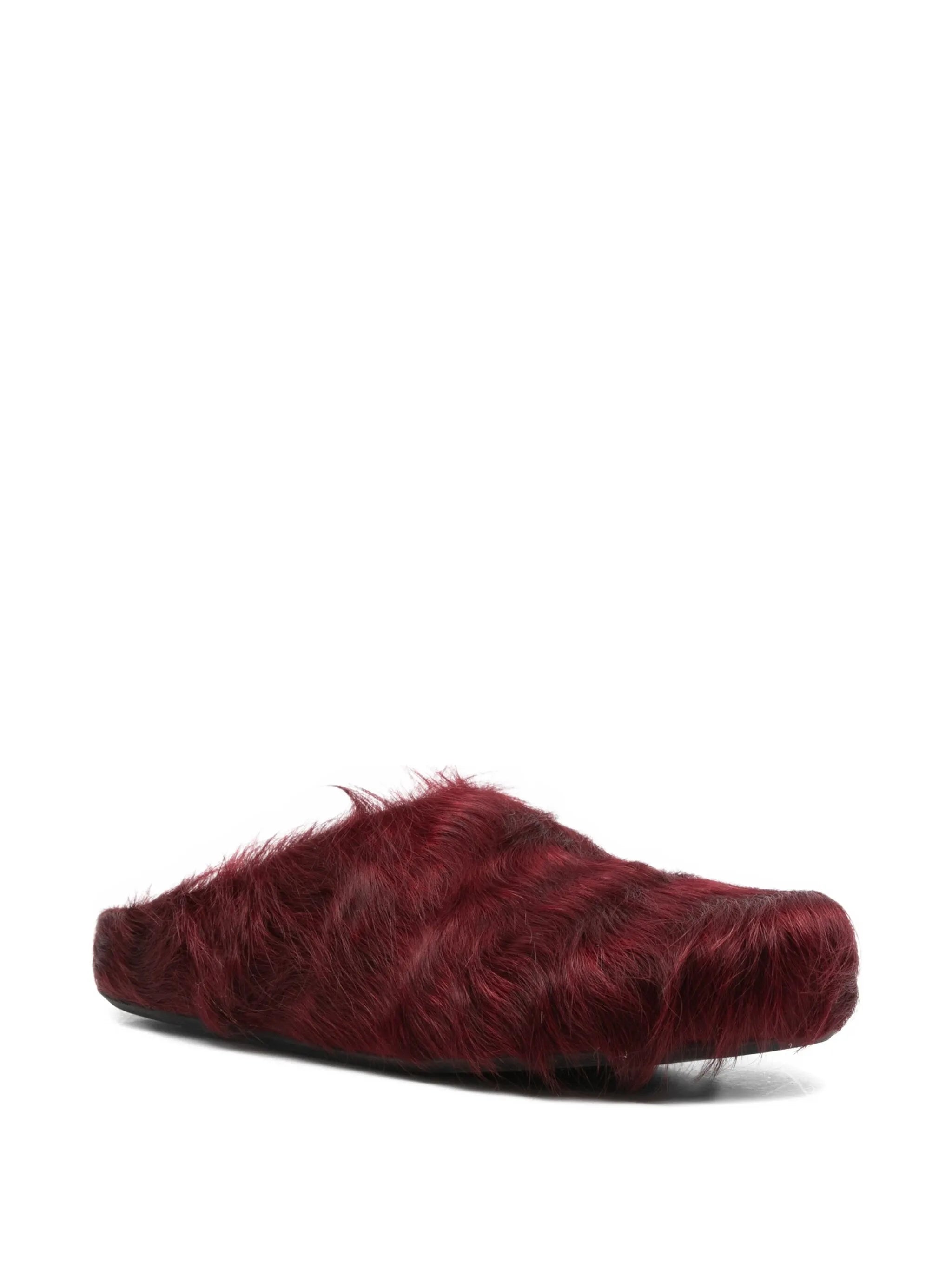 long hair calfskin Fussbett sabots