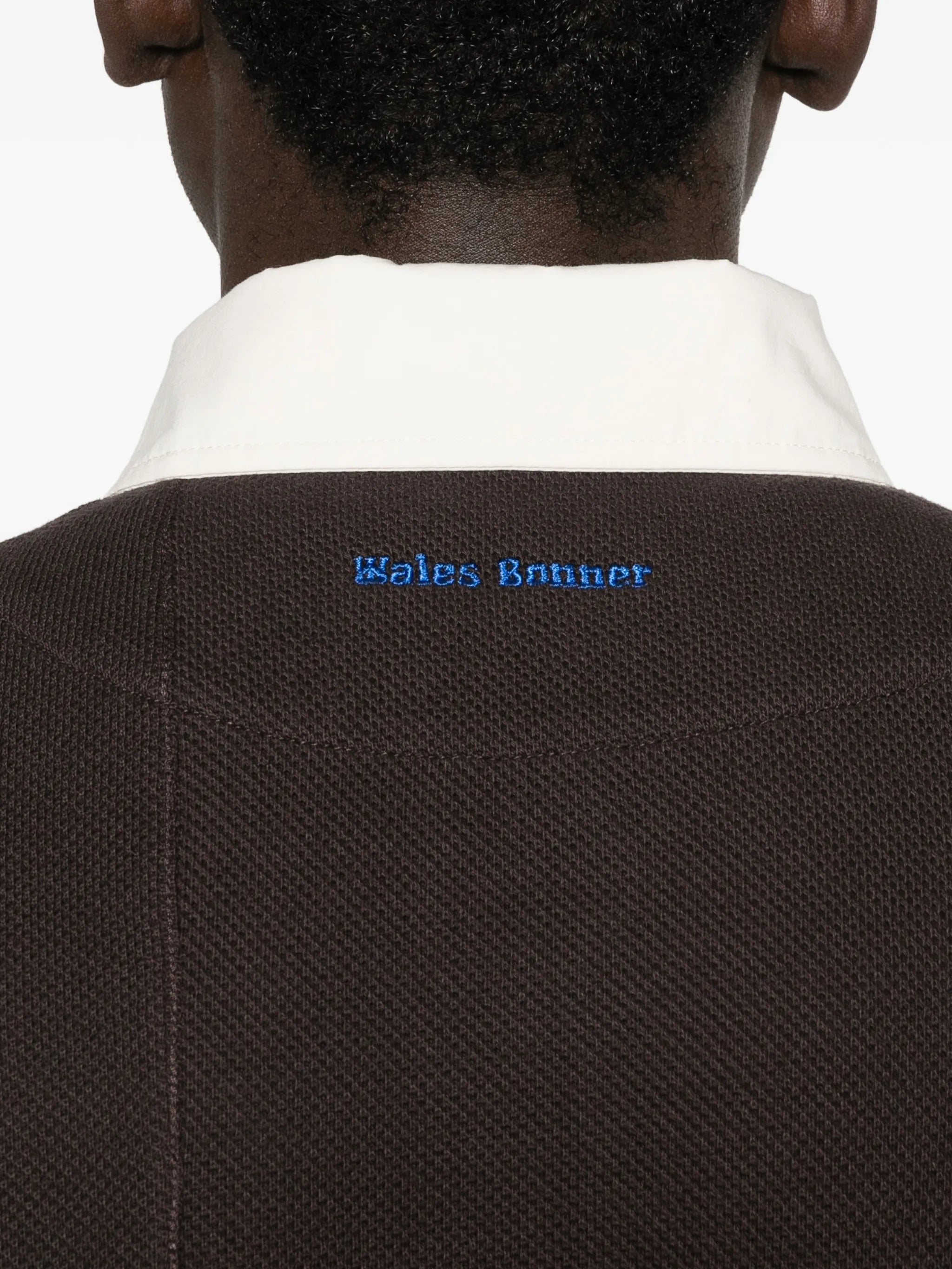 pique long-sleeve polo shirt