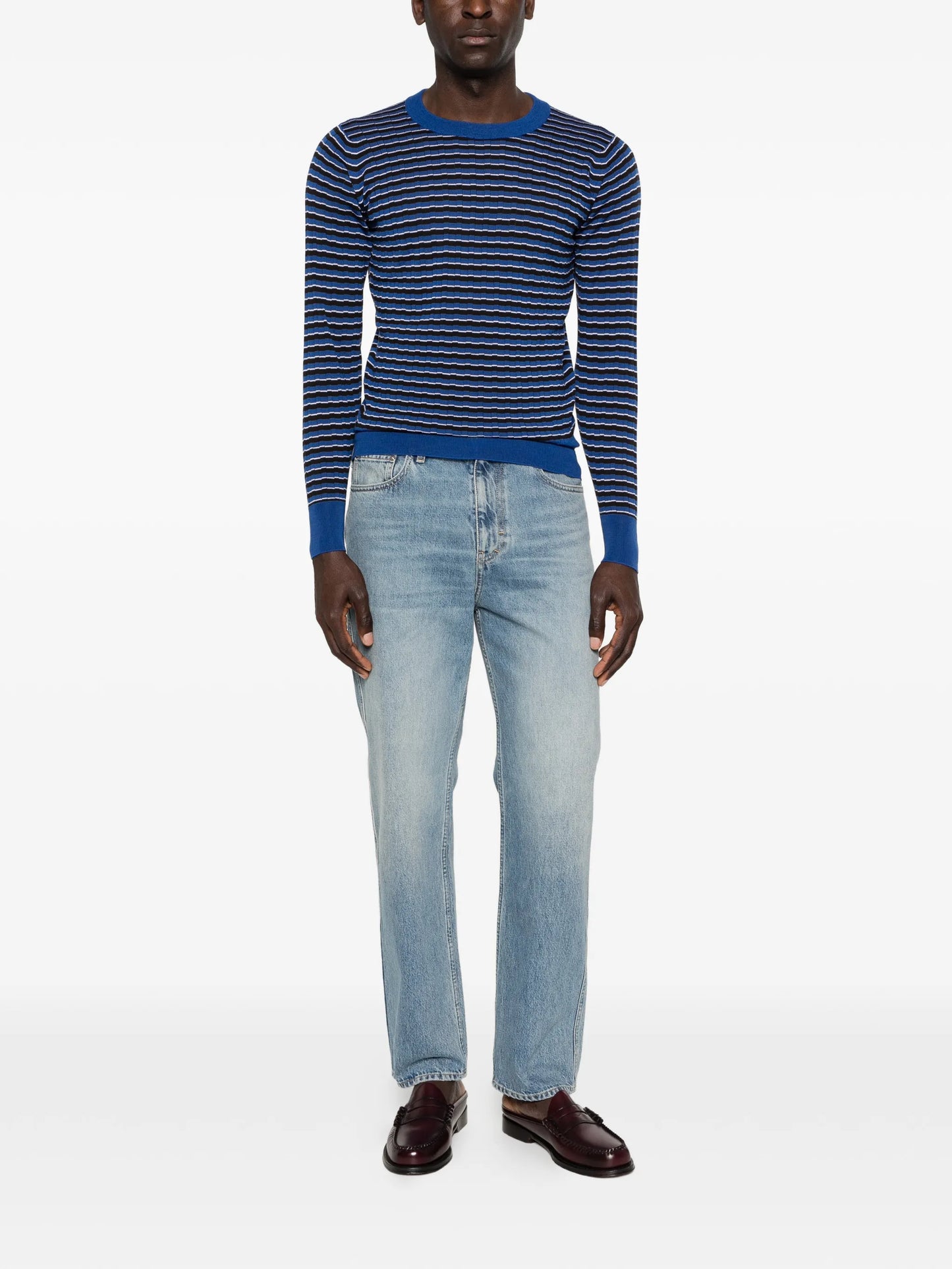 x John Smedley striped T-shirt