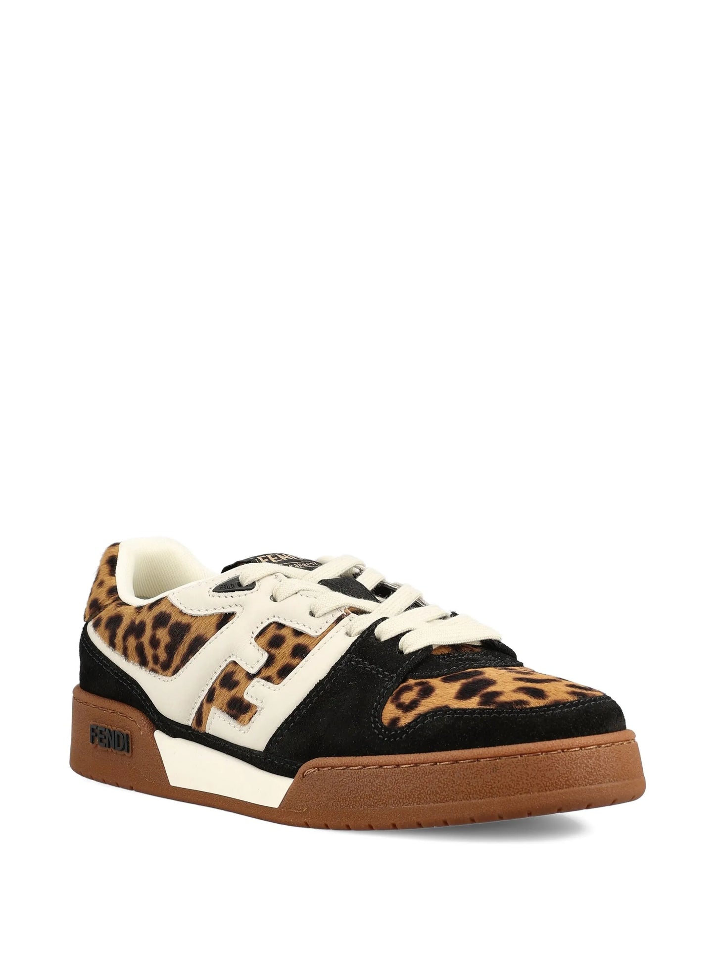 Match leopard-print leather sneakers
